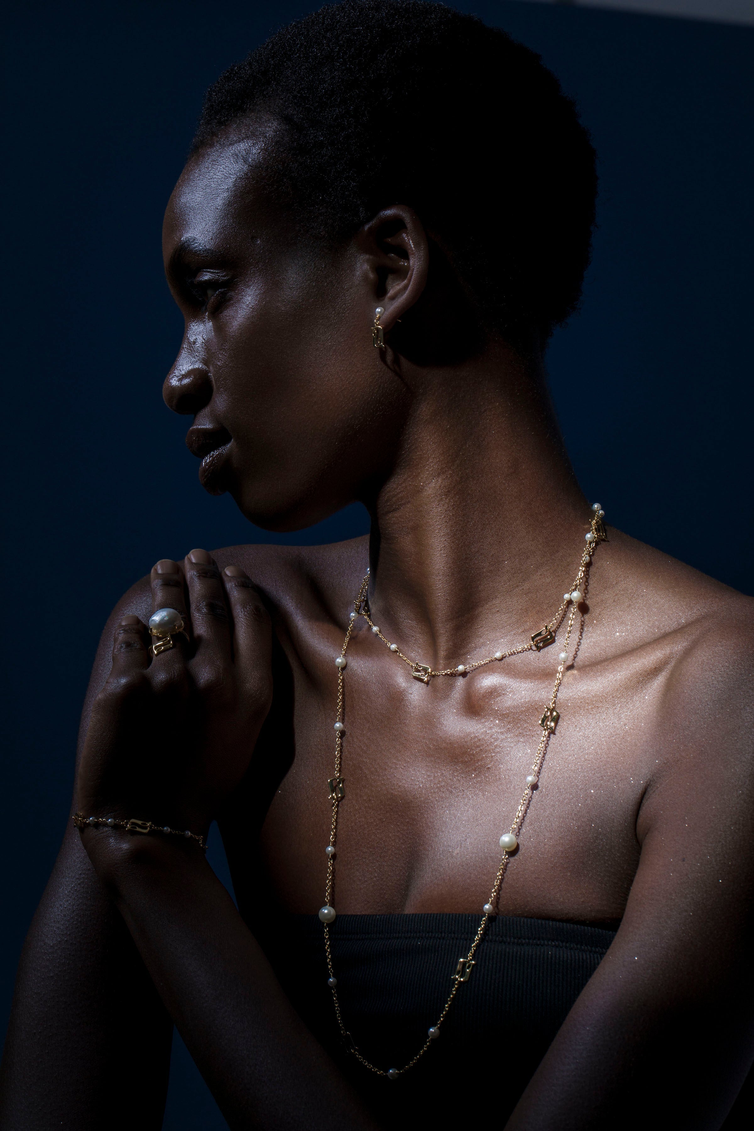 Beginning Pearl Logo Long Necklace