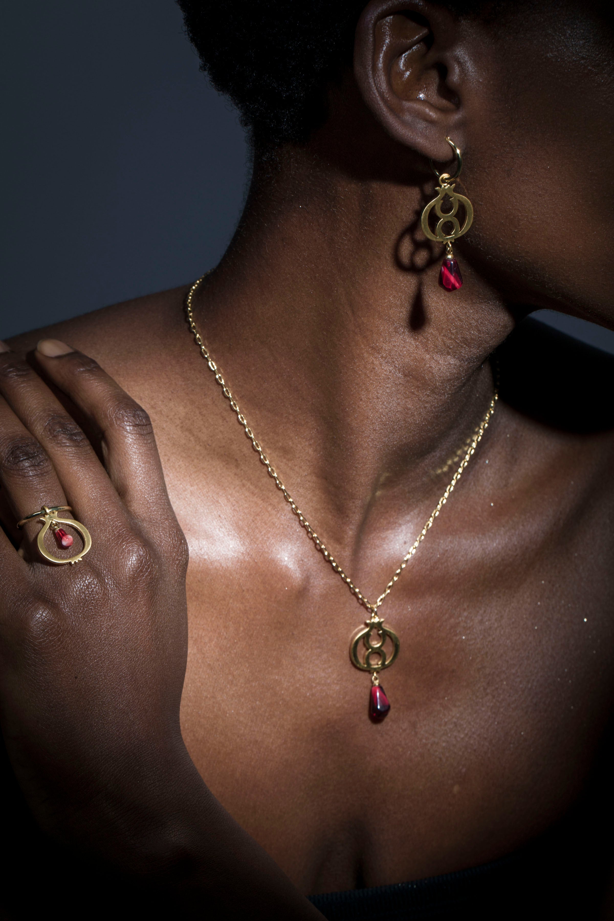 Pomegranate Gold Plated Necklace