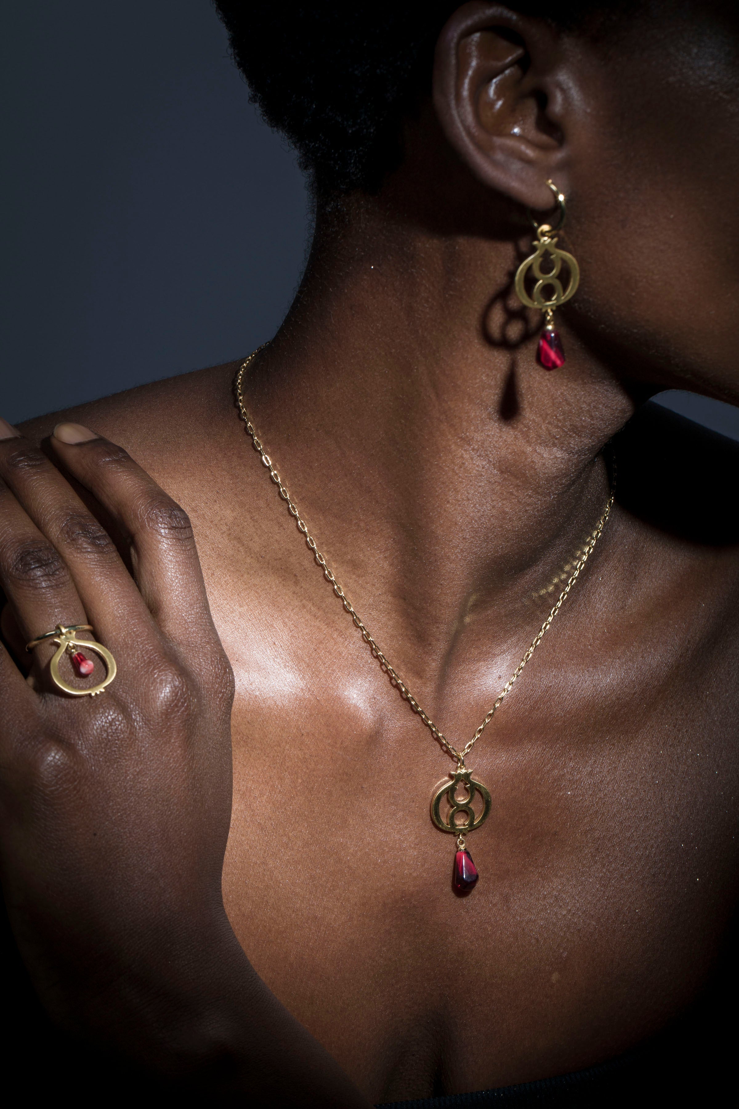 Pomegranate Gold Earrings