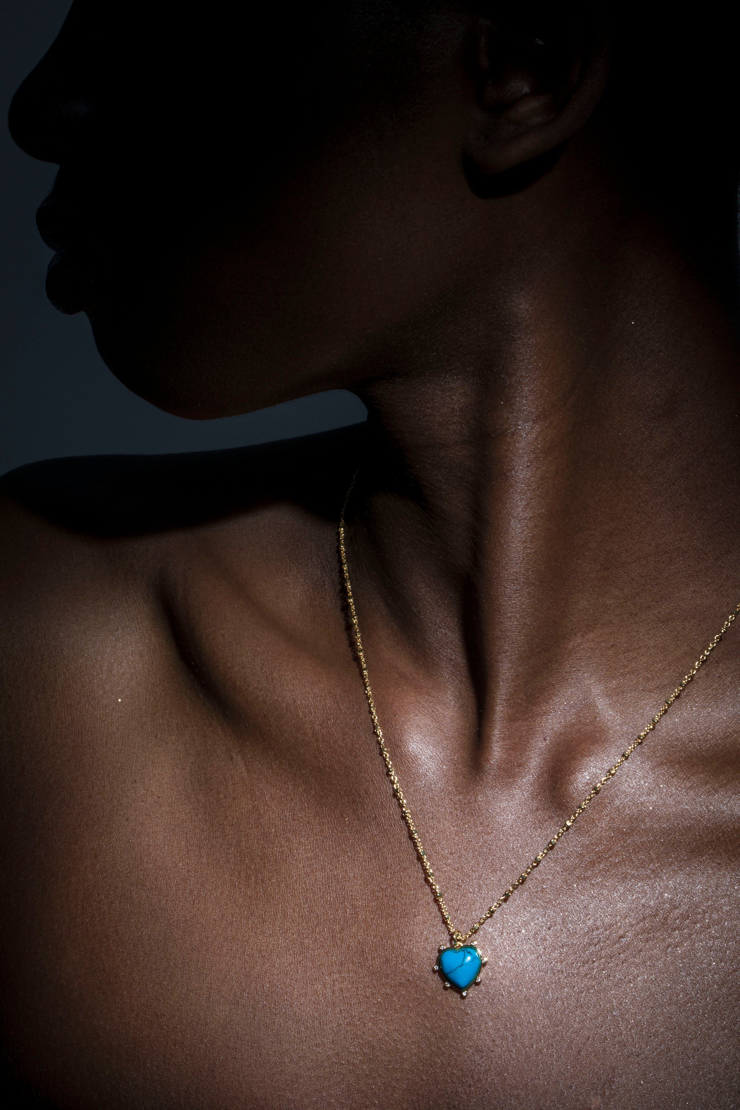 Heart-Shaped Turquoise Necklace with Gemstones