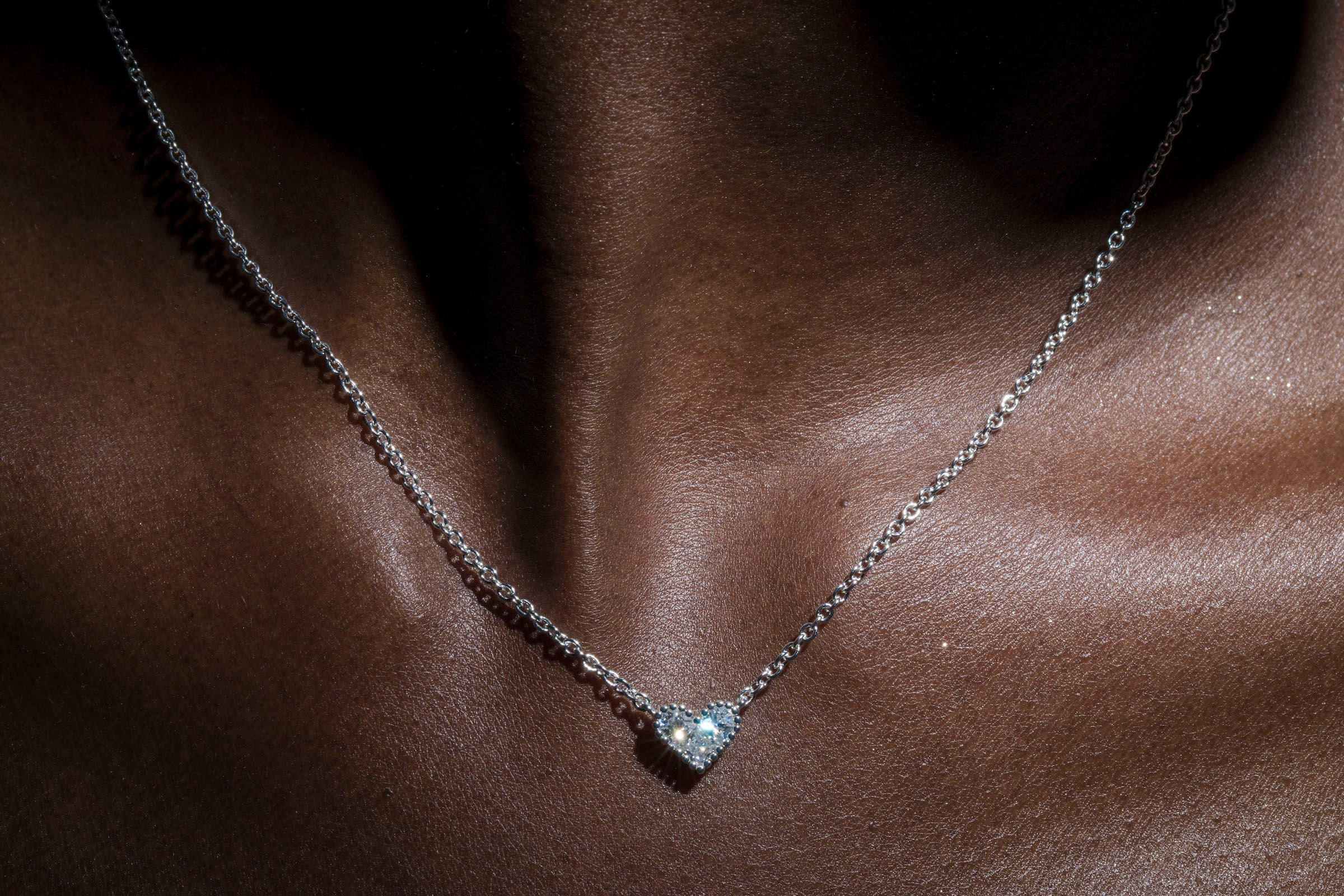 AC Heart Necklace with Gemstone