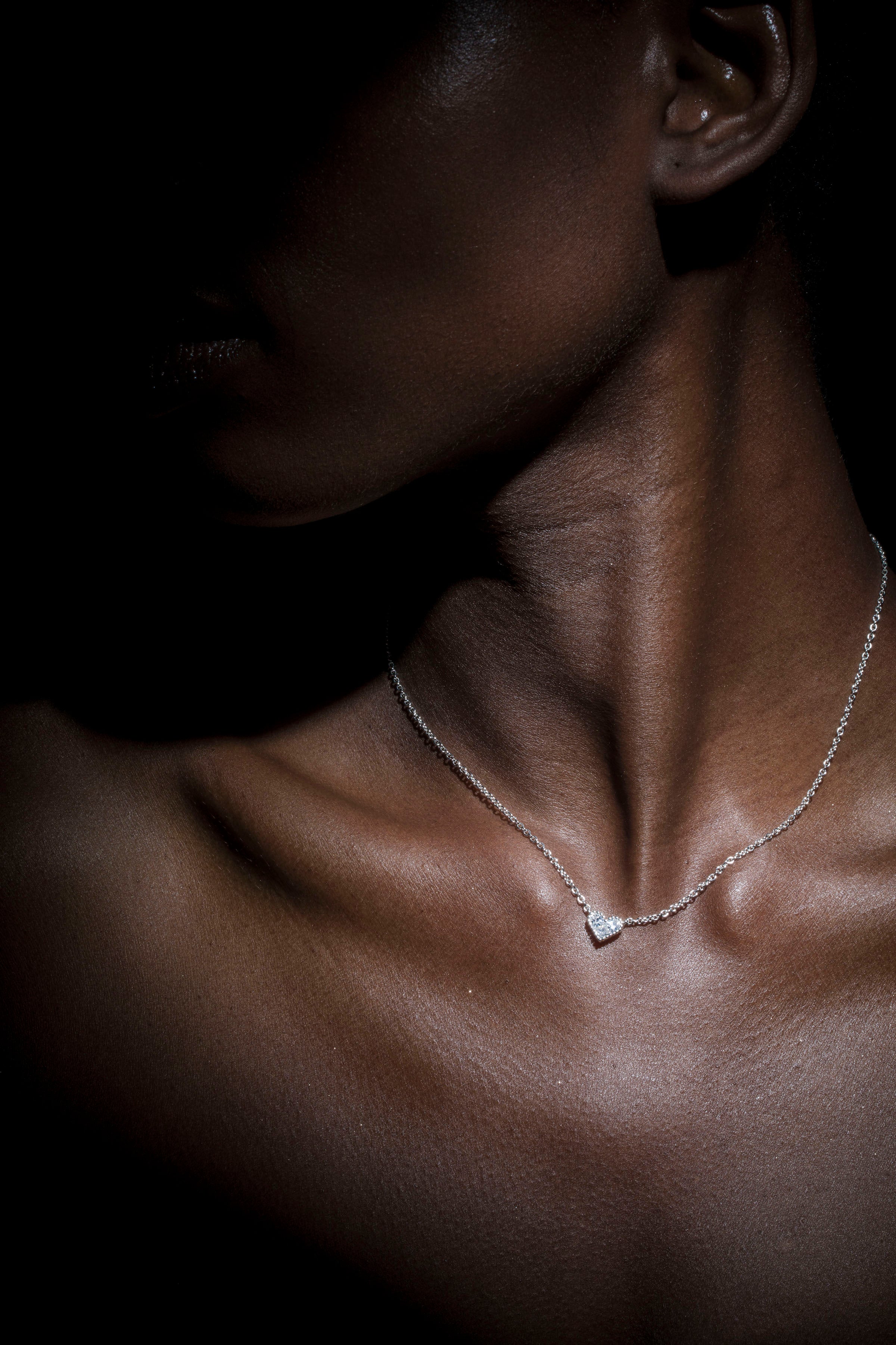 AC Heart Necklace with Gemstone