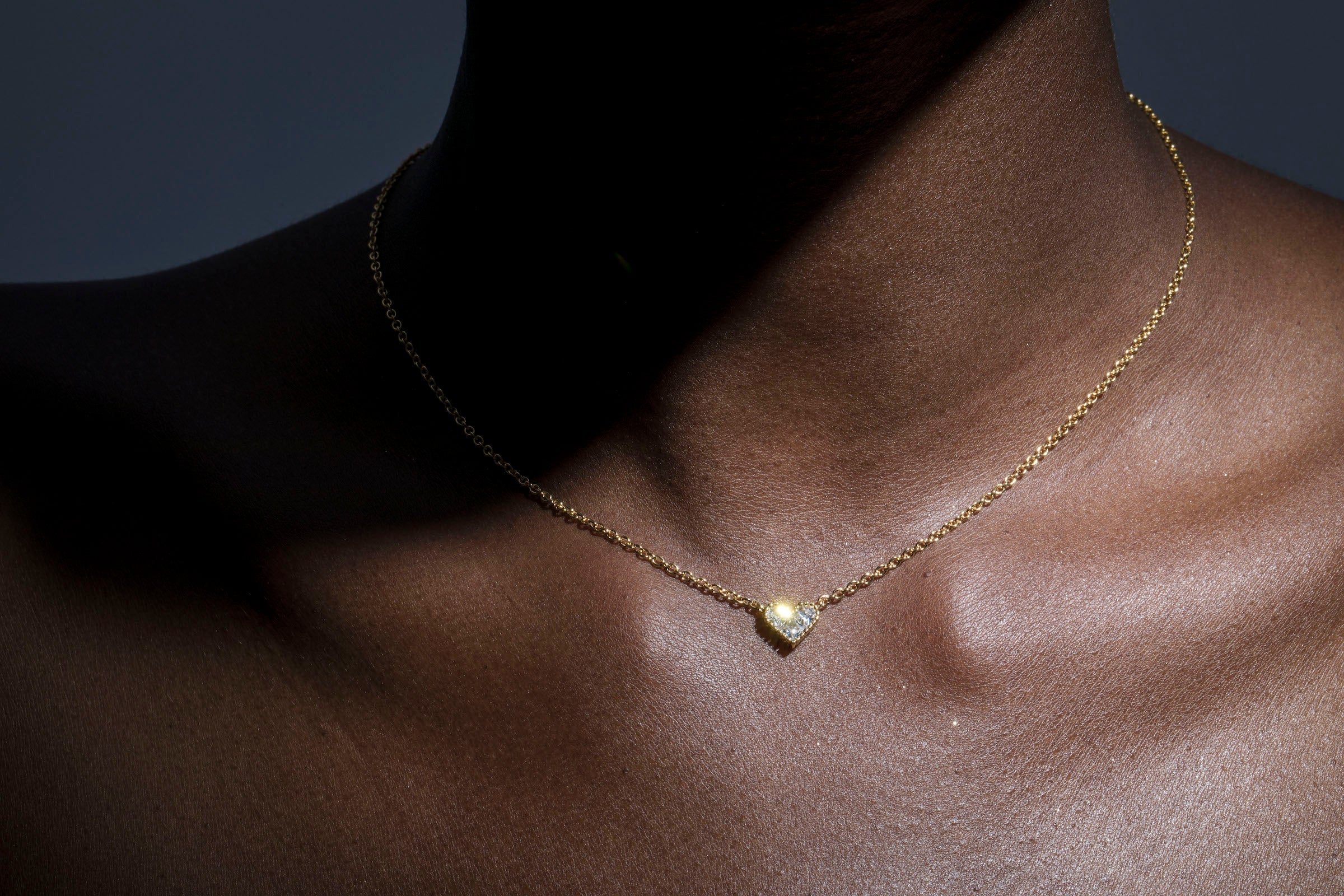 AC Heart Necklace with Gemstone