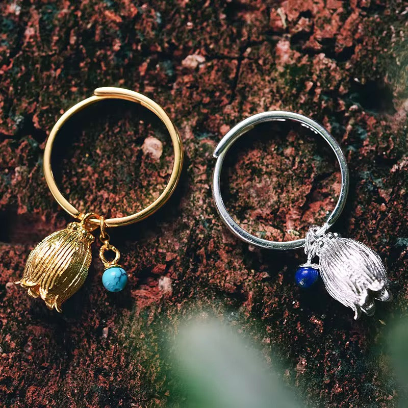 Bloom Charm Ring with Gemstone Accent