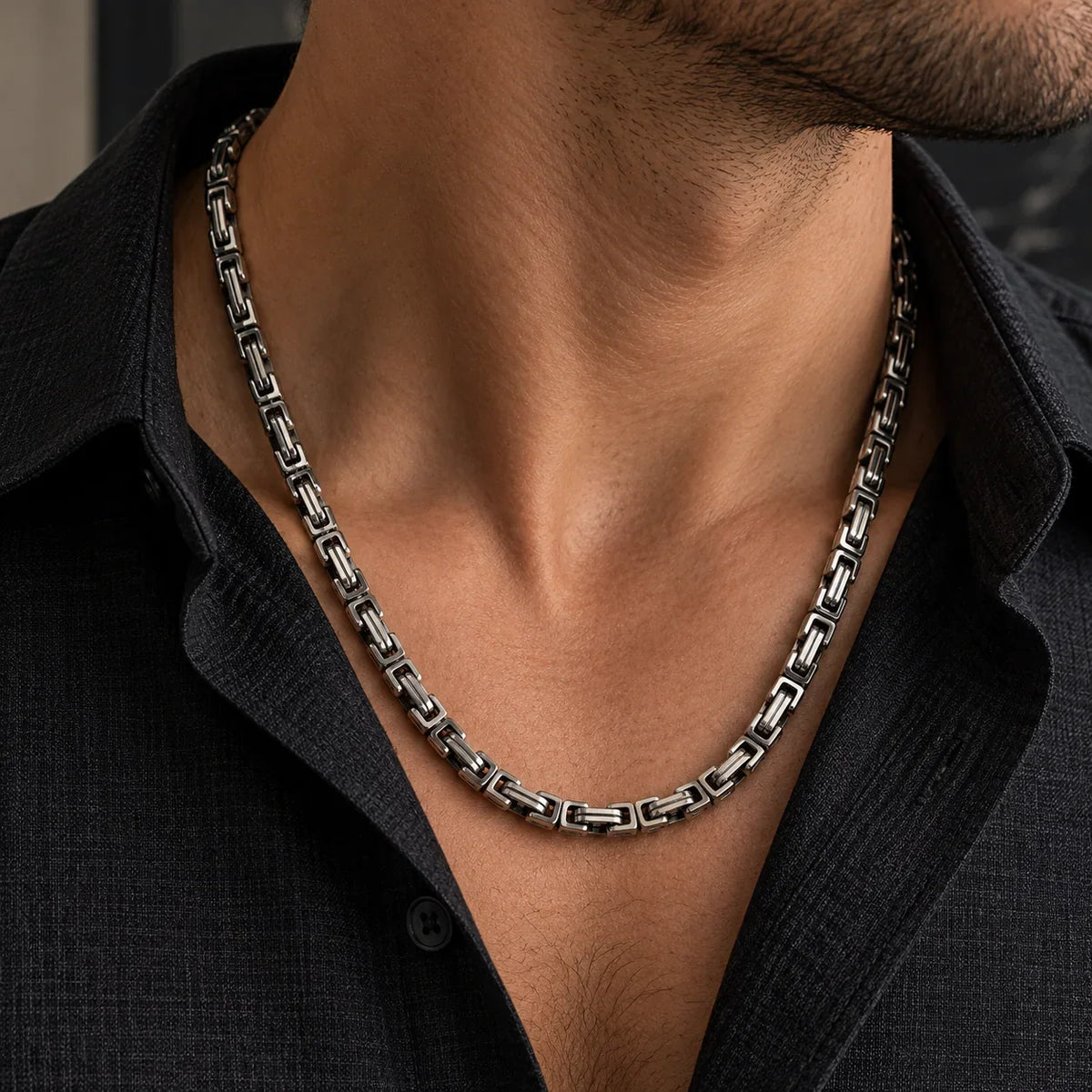 Silver double chain neckalce