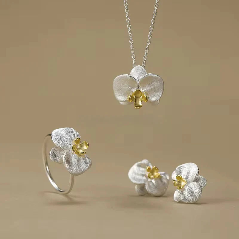 Orchid Pendant Necklace