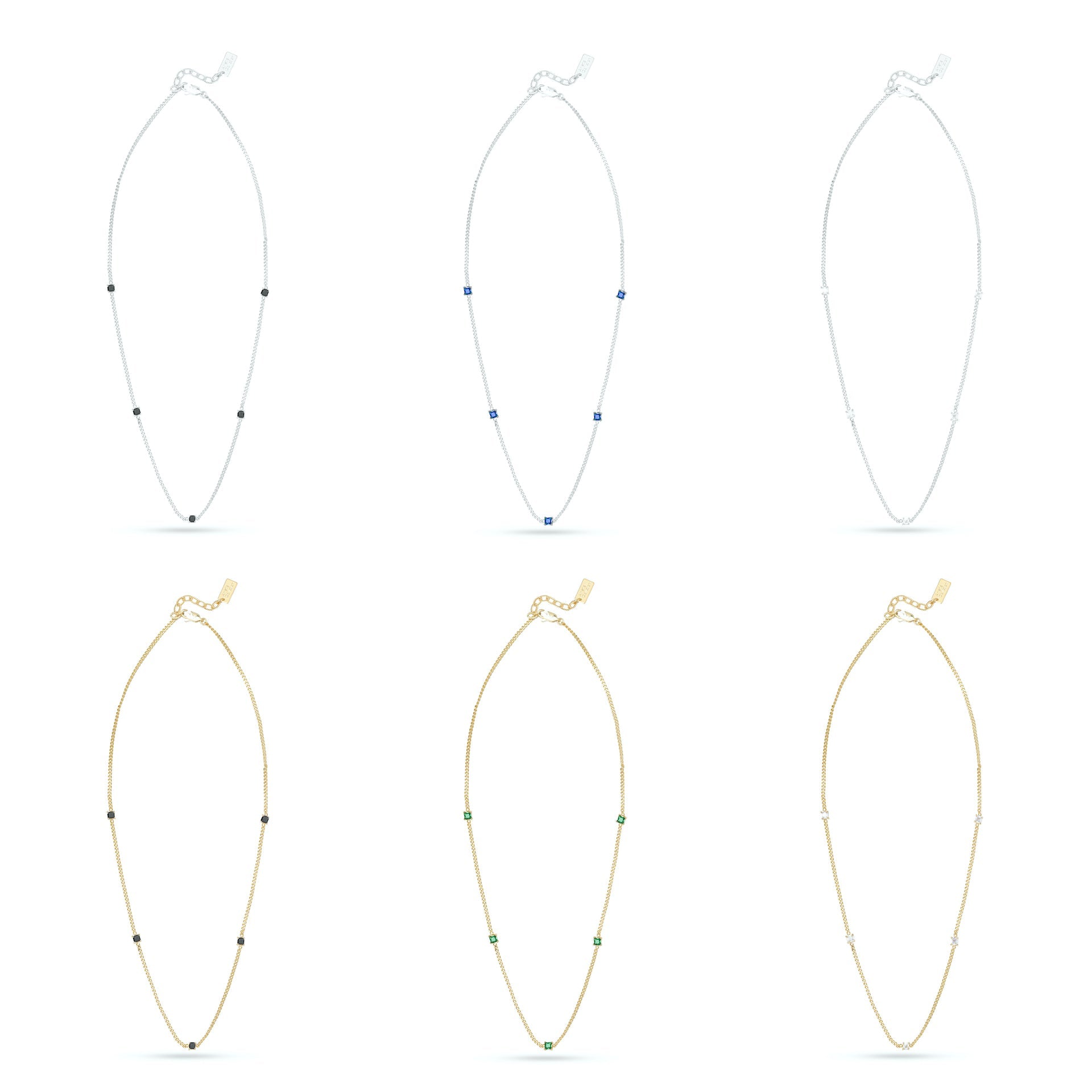 AC Gold Plated Necklace with Colored Zircon Gemstone