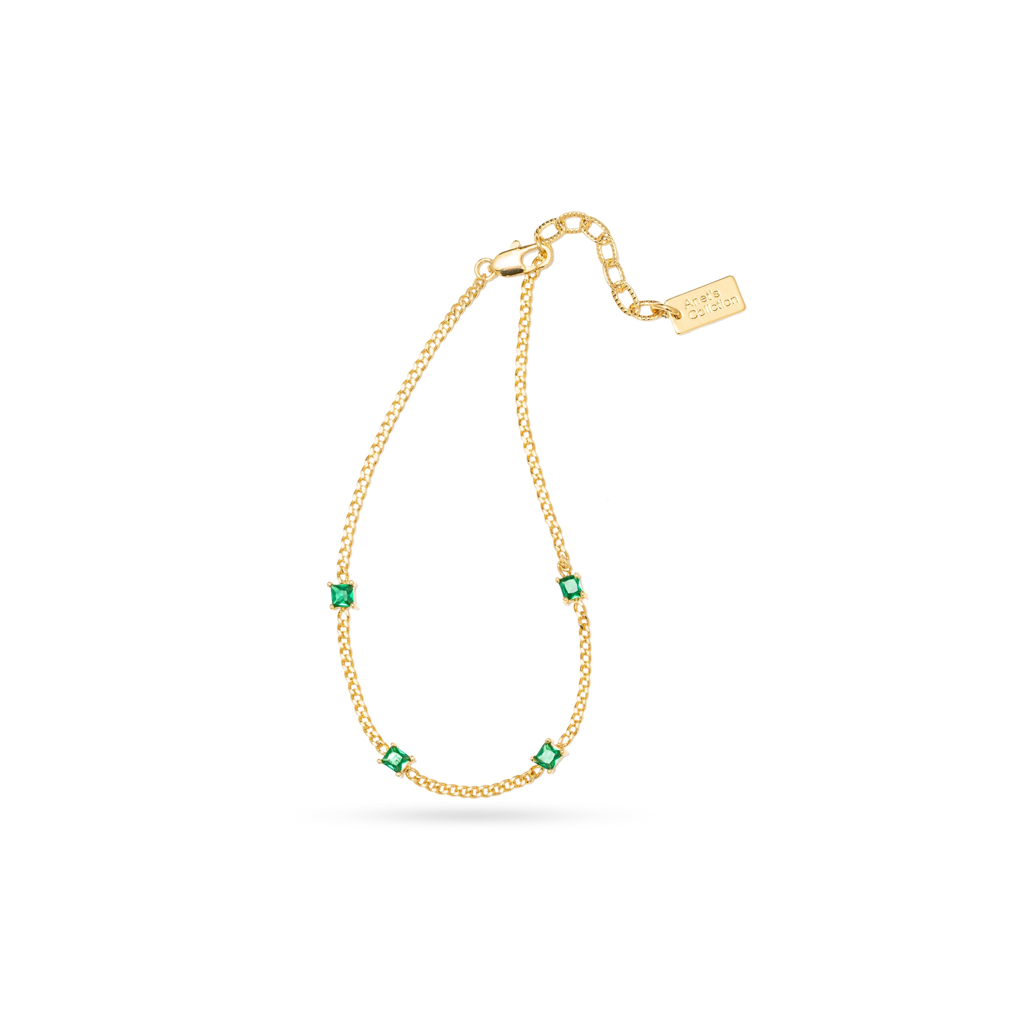 AC Gold Plated Bracelet with Colored Zircon Gemstone