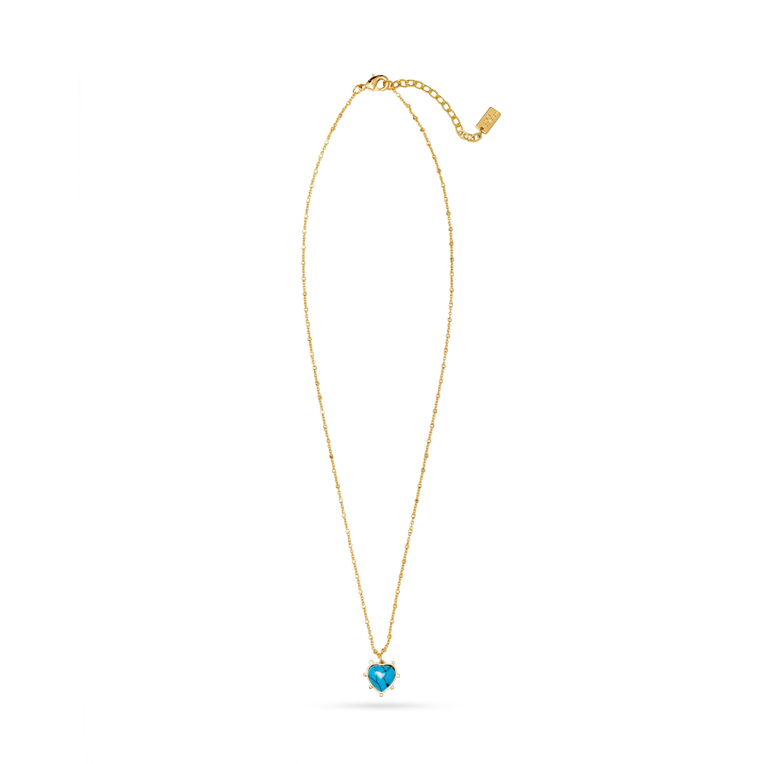 Heart-Shaped Turquoise Necklace with Gemstones