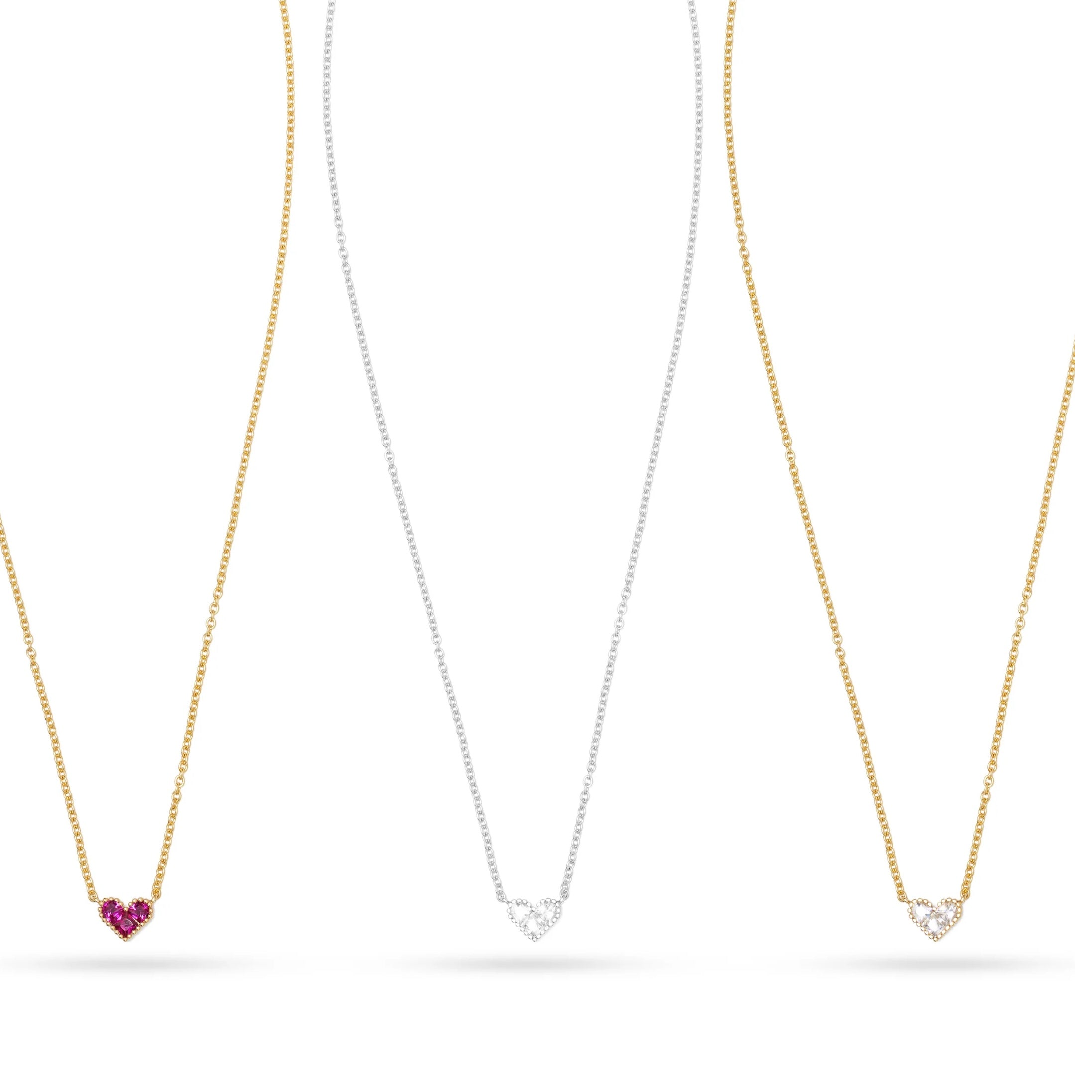 AC Heart Necklace with Gemstone