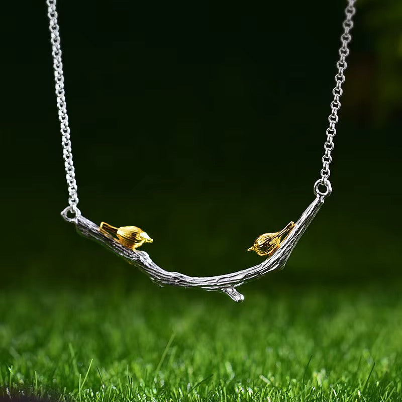 Nightingales on Branch Necklace #2