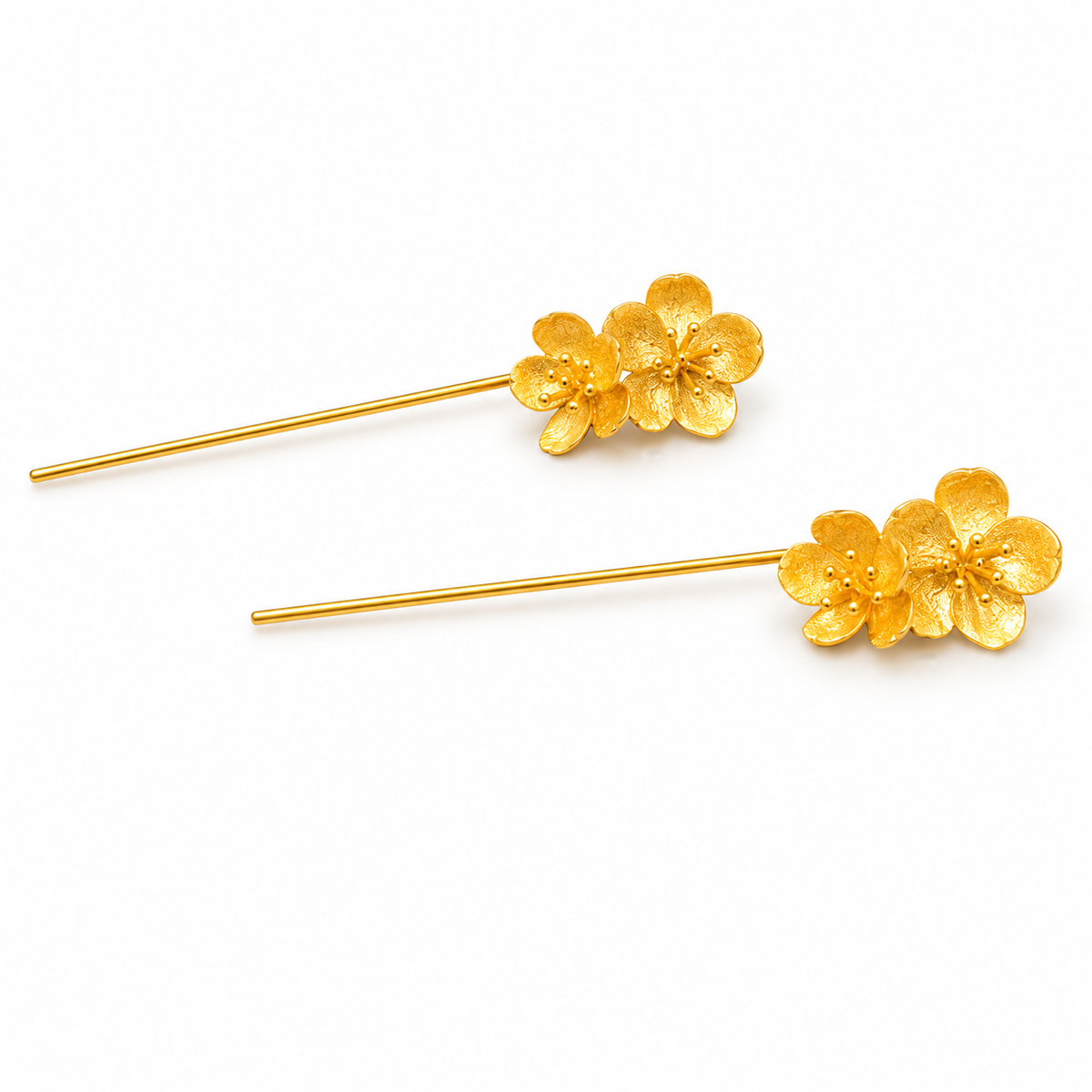 Double Blossom Bar Earrings