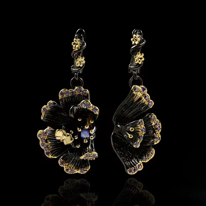 Midnight Blossom Statement Earrings