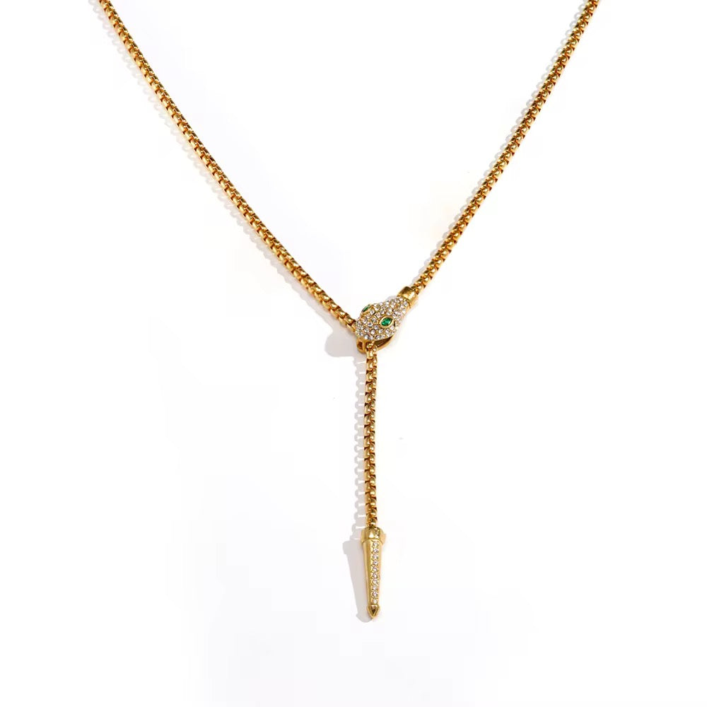 Gold and silver snake necklace