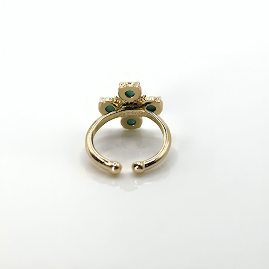 Turquoise Pearl Glory Cross Ring