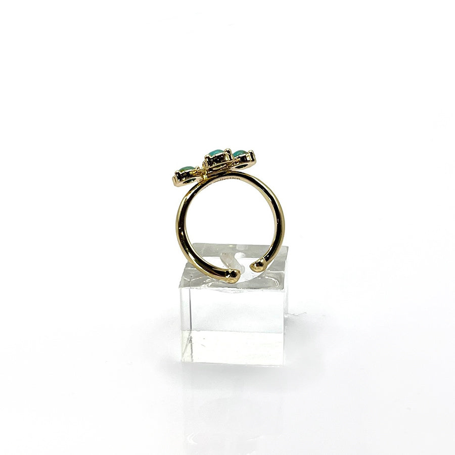Turquoise Pearl Glory Cross Ring