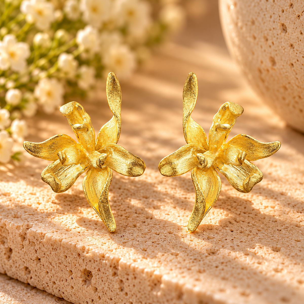 Sculpted Bloom Statement Earrings
