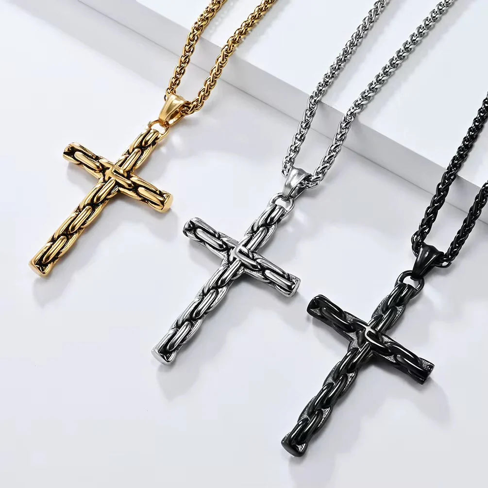 Linked Faith Cross Necklace