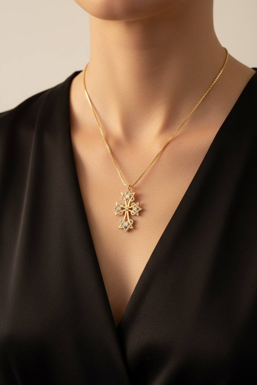 Armenian Cross Manuscript Necklace