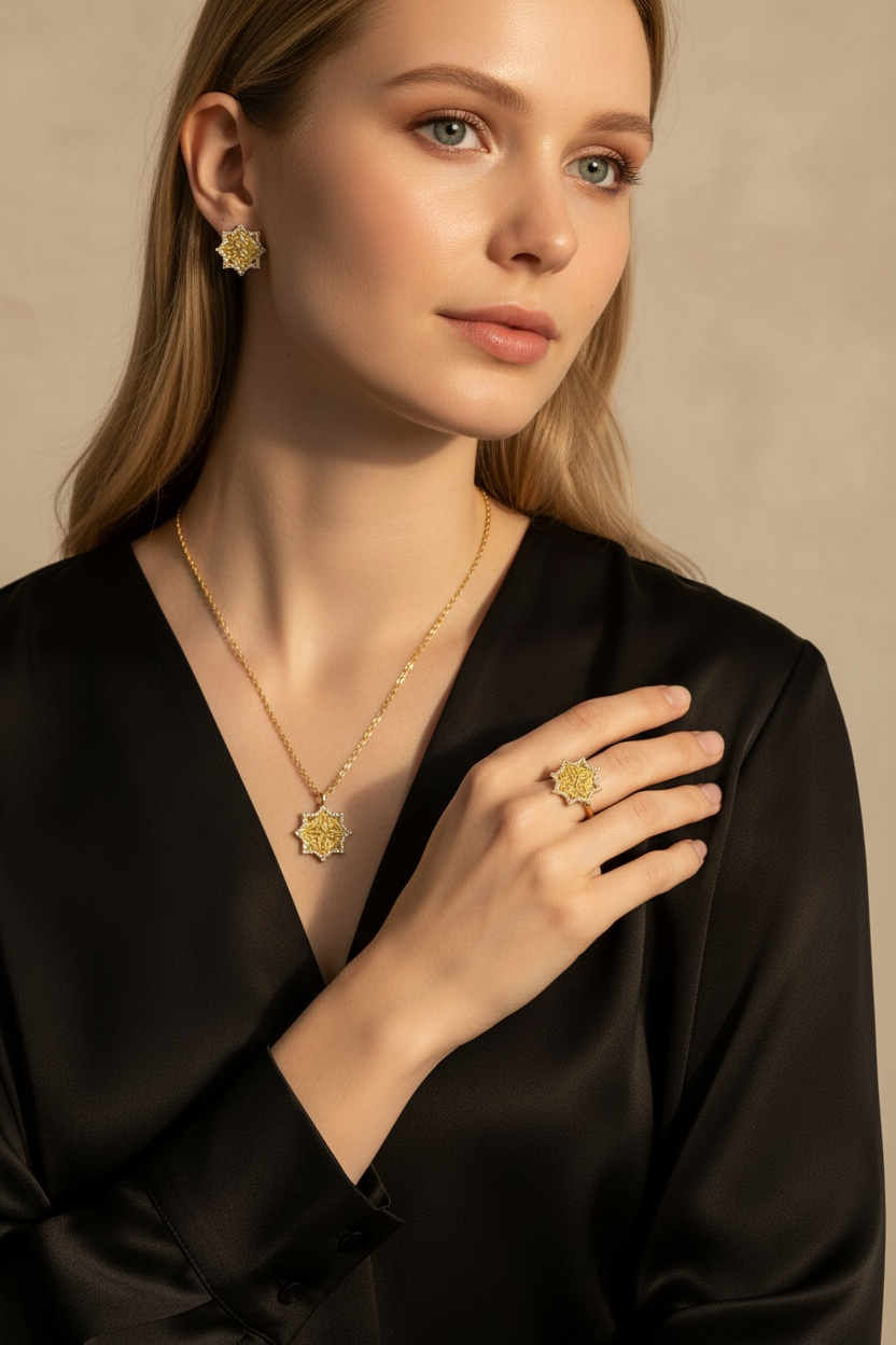 Armenian Khachkar Star Adjustable Ring – Goshavank XIII Century Inspired