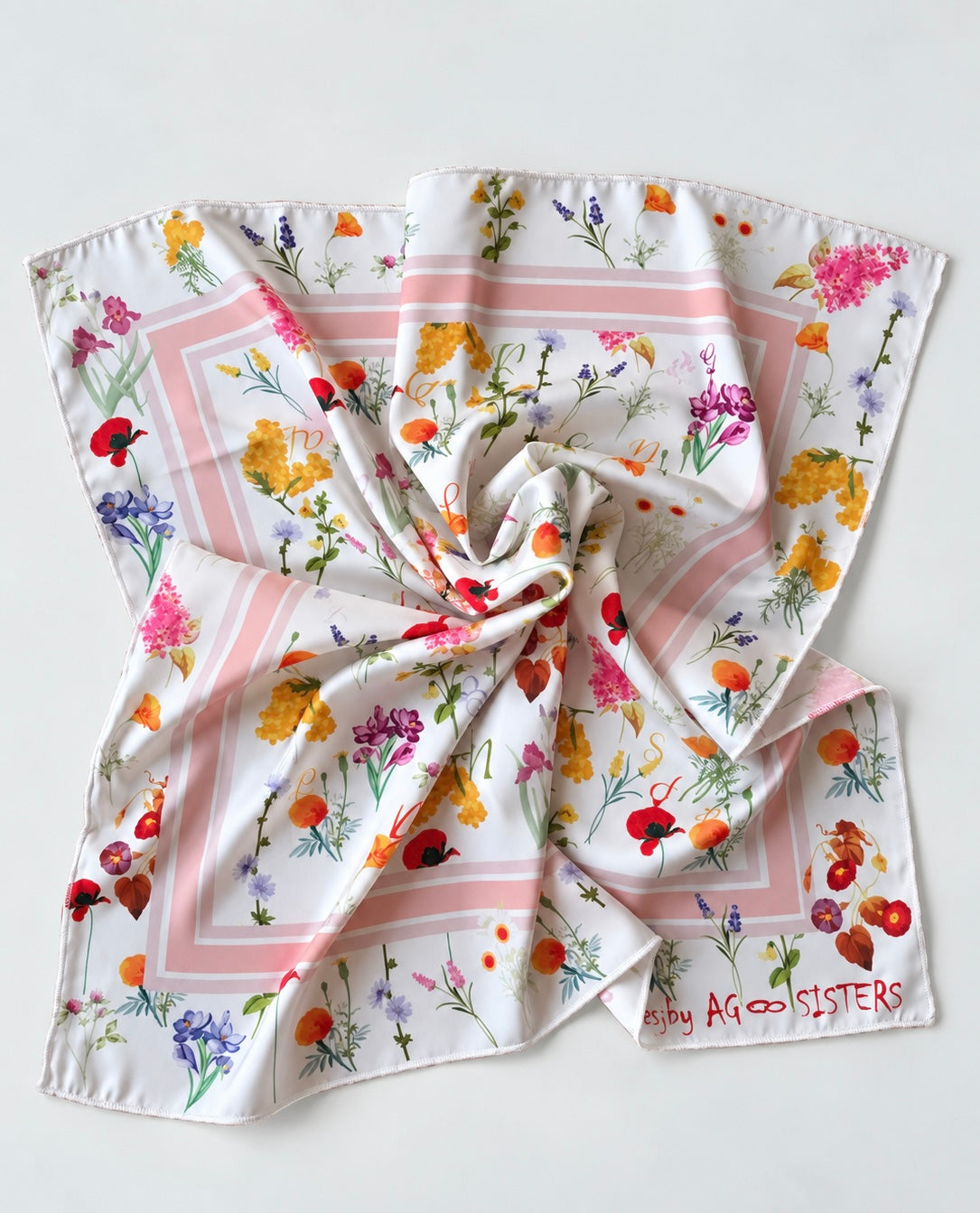 Armenian Alphabet and Flowers Scarf by AG Sisters
