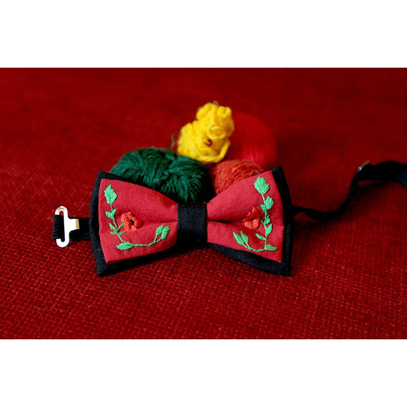 Armenian Bow Tie With Embroidered Flowers