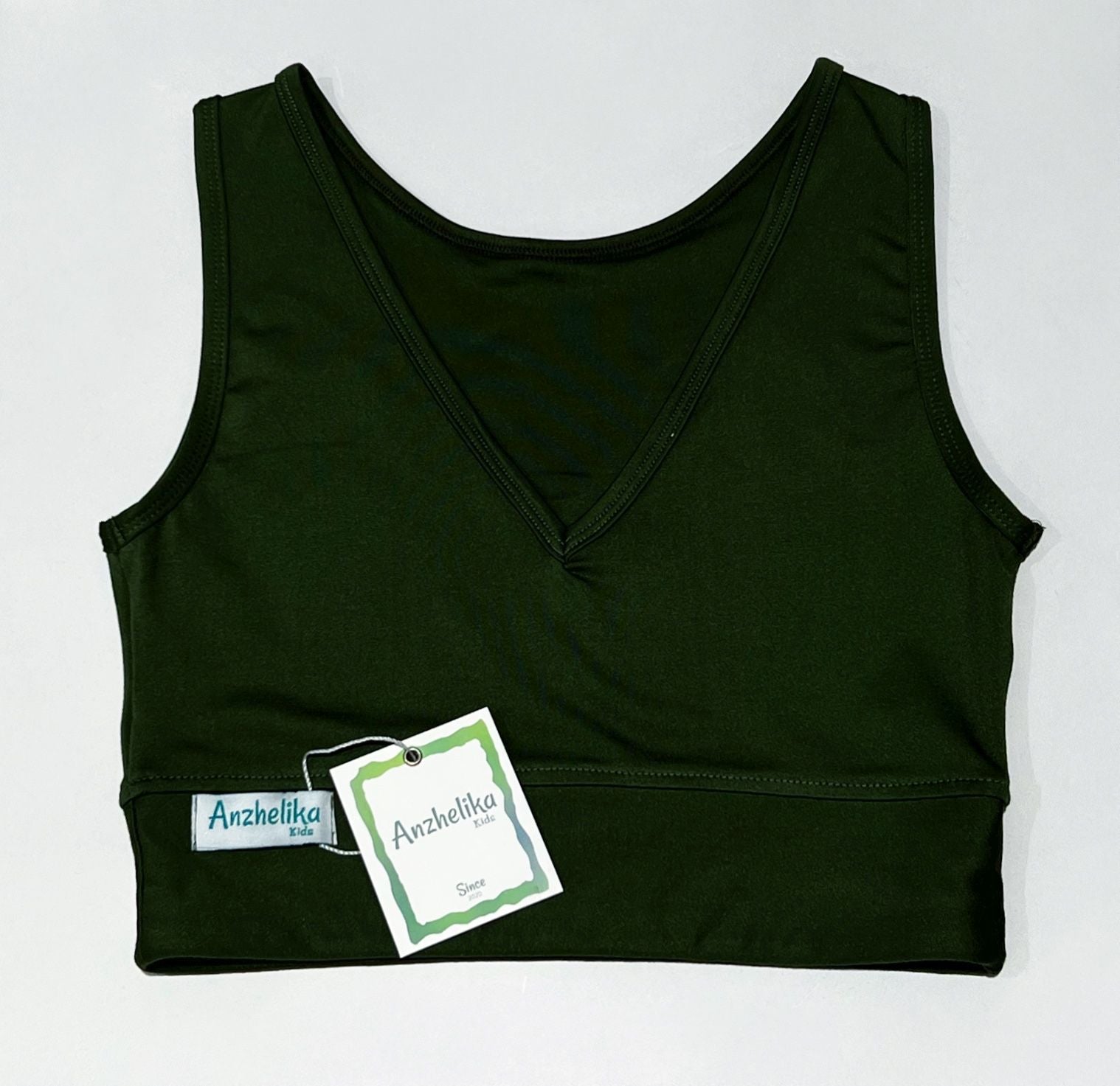 Girls V-Neck Tank Top by Anzhelika Kids (green)