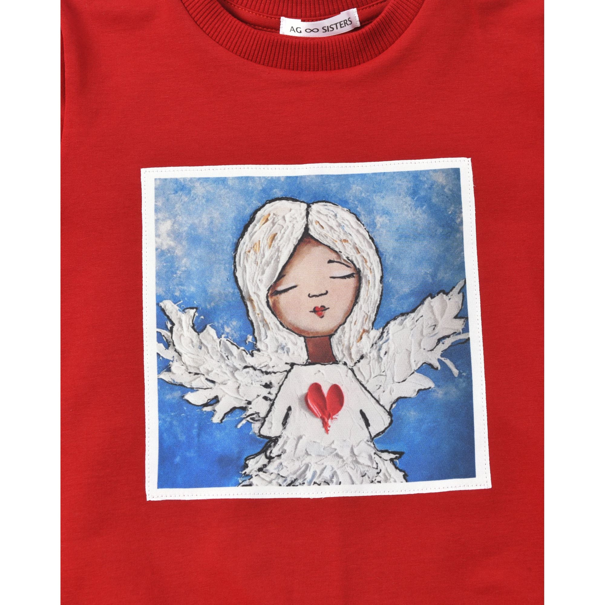 AG Sisters Kids' Sweatshirt with Silk Print "Angel" (red)
