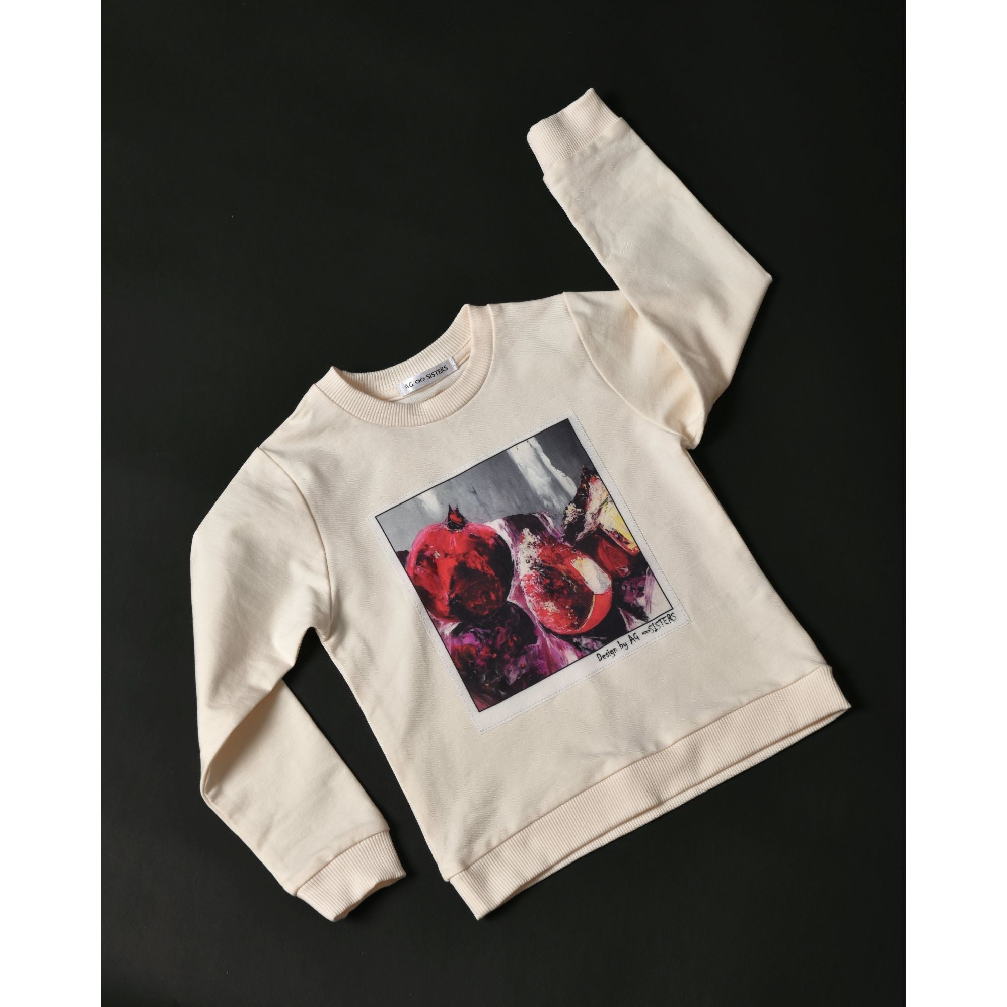 AG Sisters Kids' Sweatshirt with Silk Print "Pomegranate"