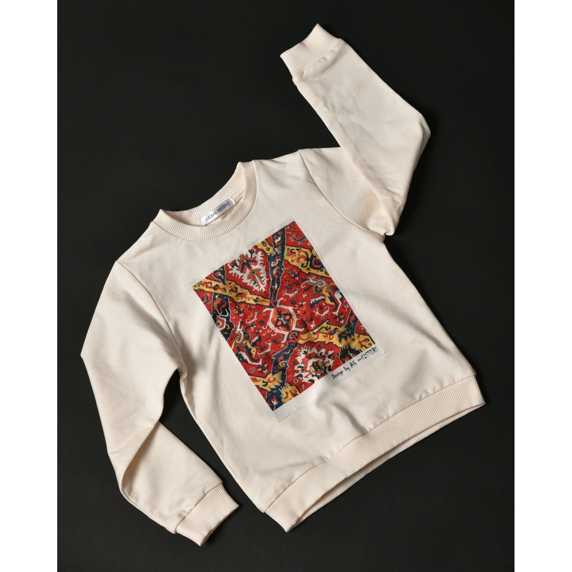 AG Sisters Kids' Sweatshirt with Silk Print "Carpet"