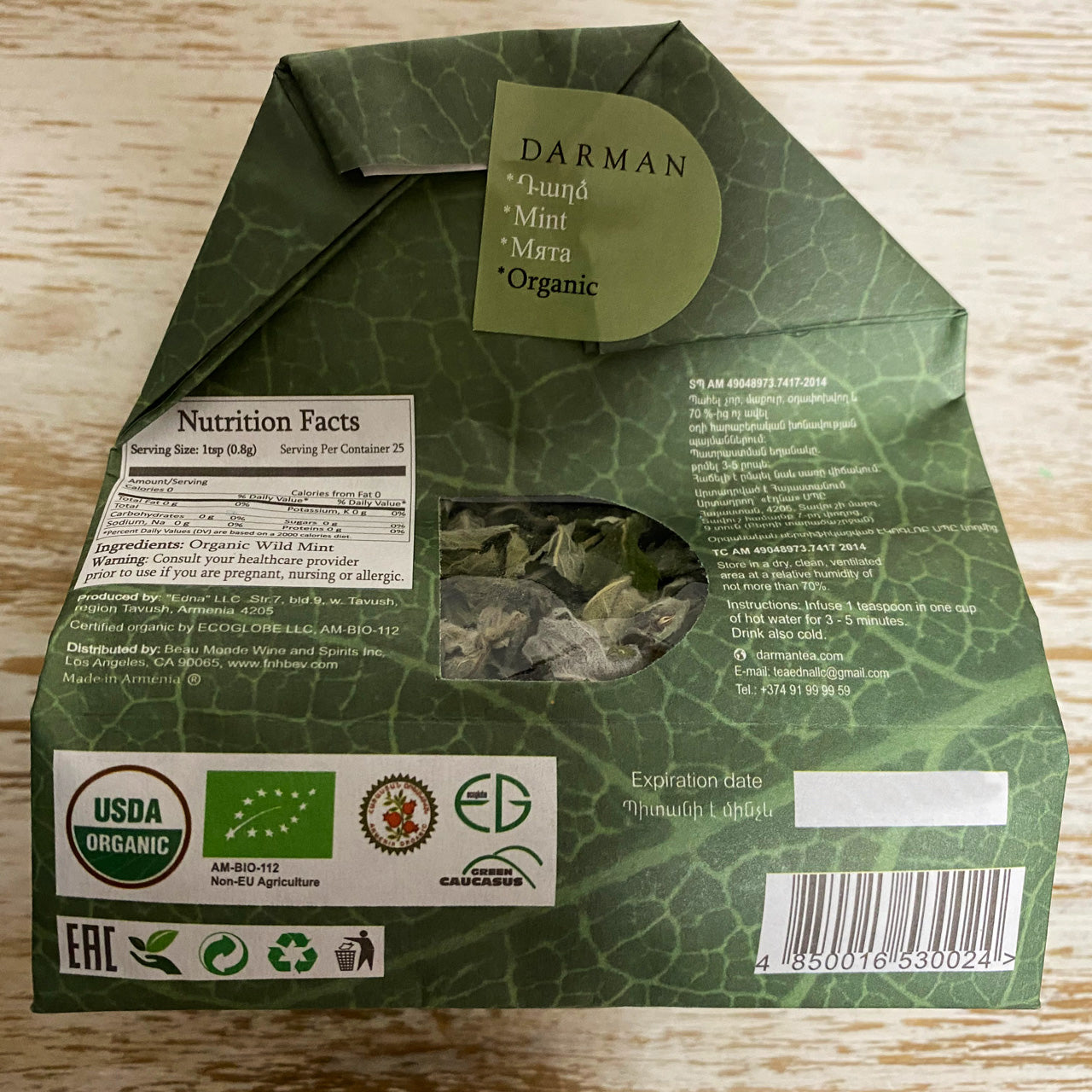 Darman Organic Wild Mint Tea - 20g