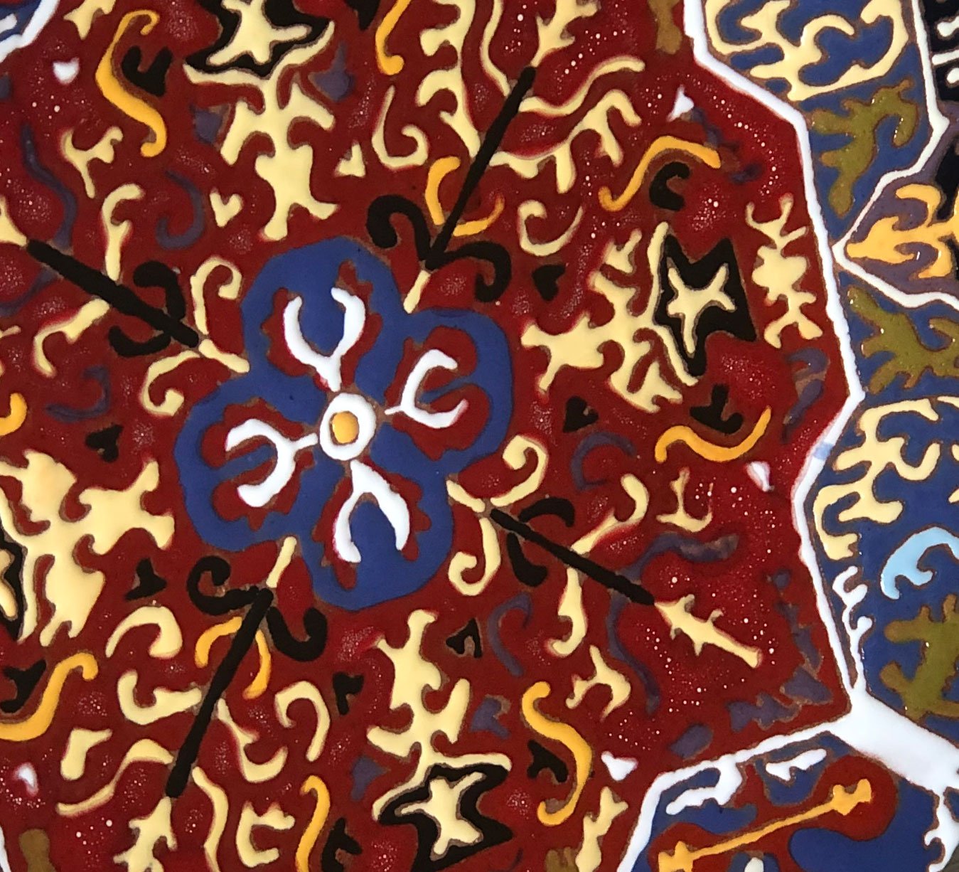 Mane Tiles Ceramic Plate with Armenian Carpet Ornaments - Artsakh