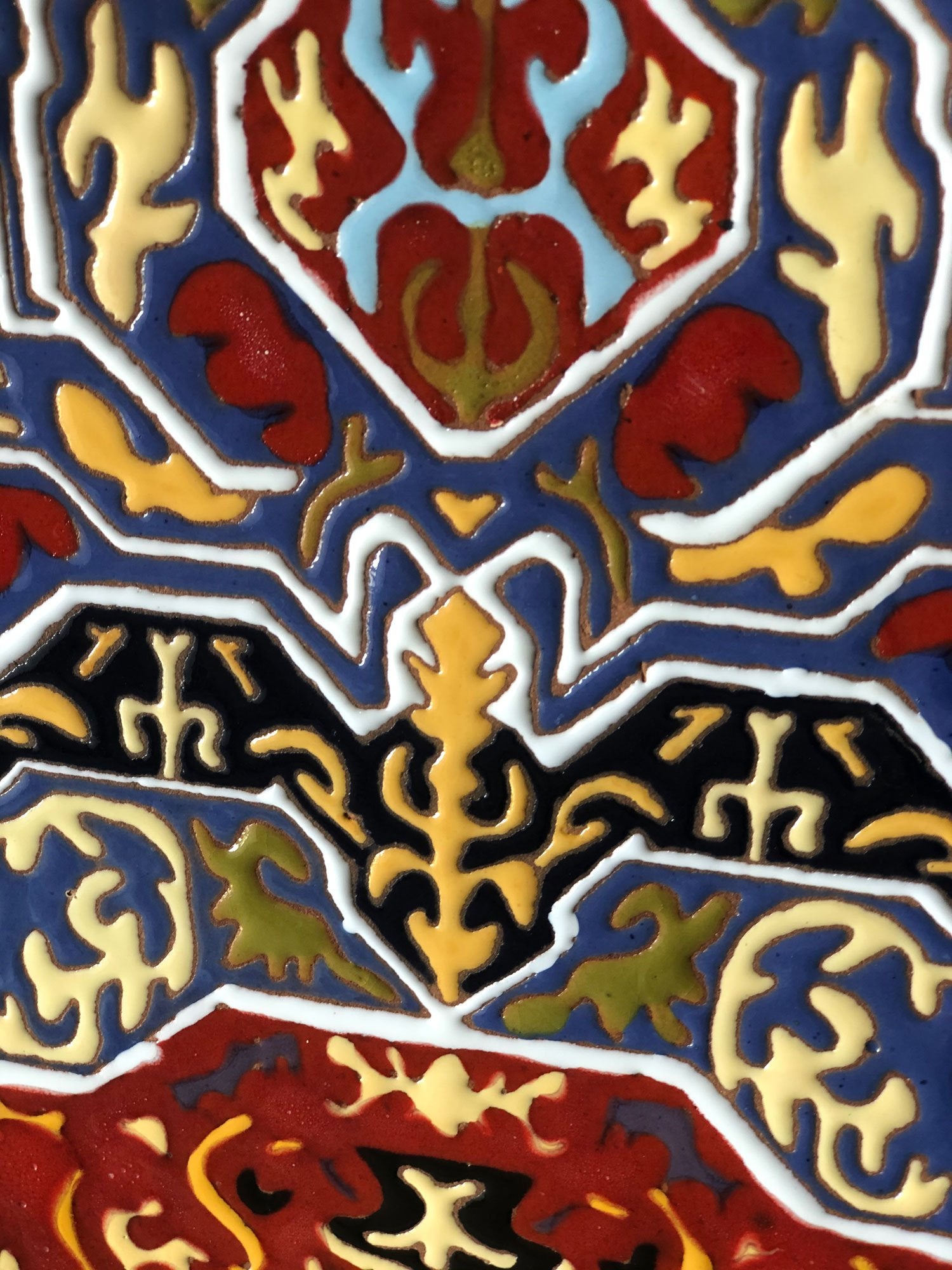 Mane Tiles Ceramic Plate with Armenian Carpet Ornaments - Artsakh