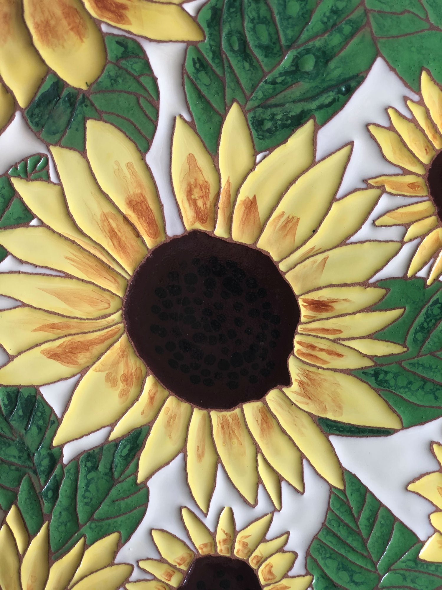 Mane Tiles Ceramic Plate - Sunflowers