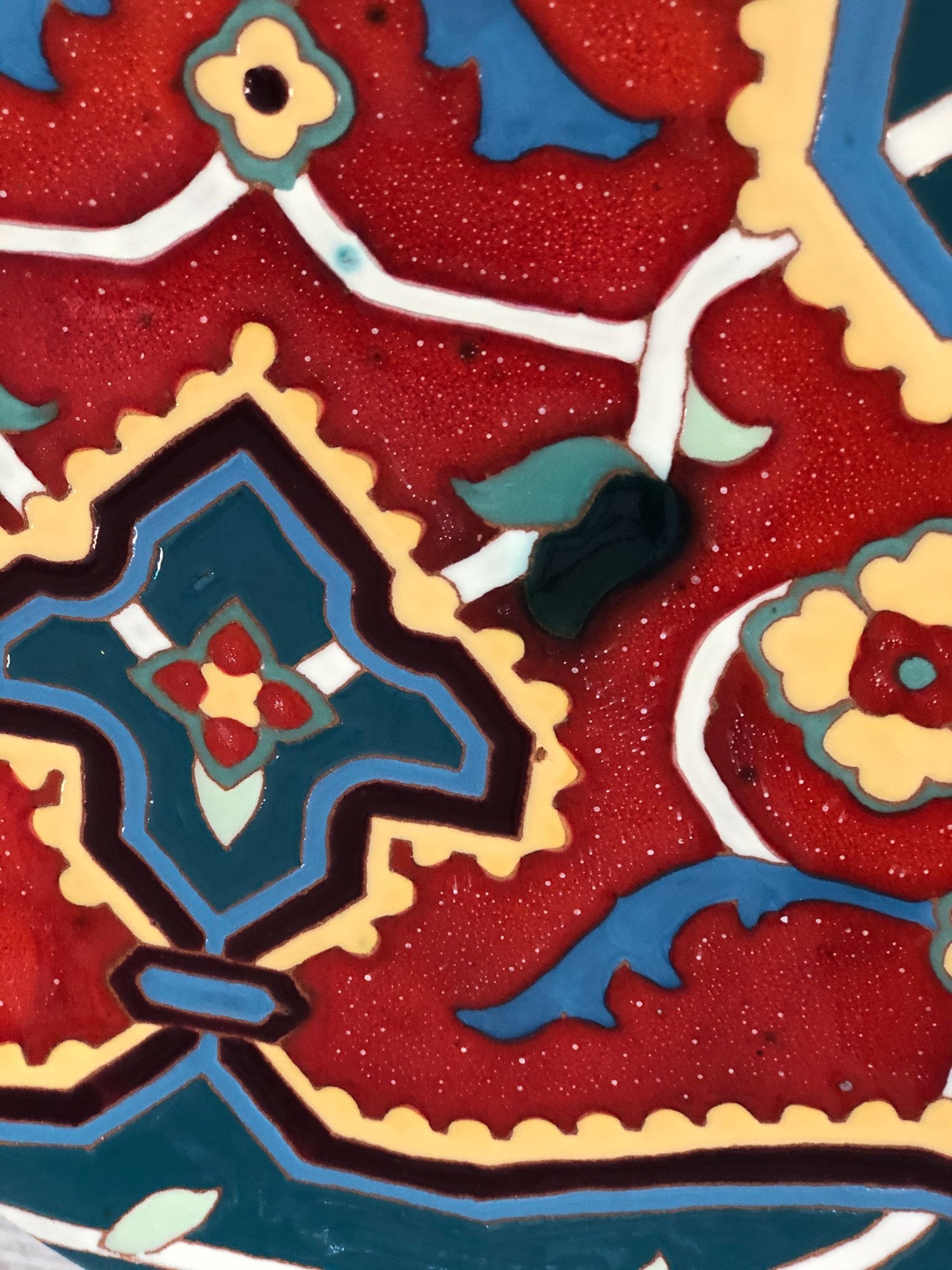 Mane Tiles Ceramic Plate with Armenian Carpet Ornaments