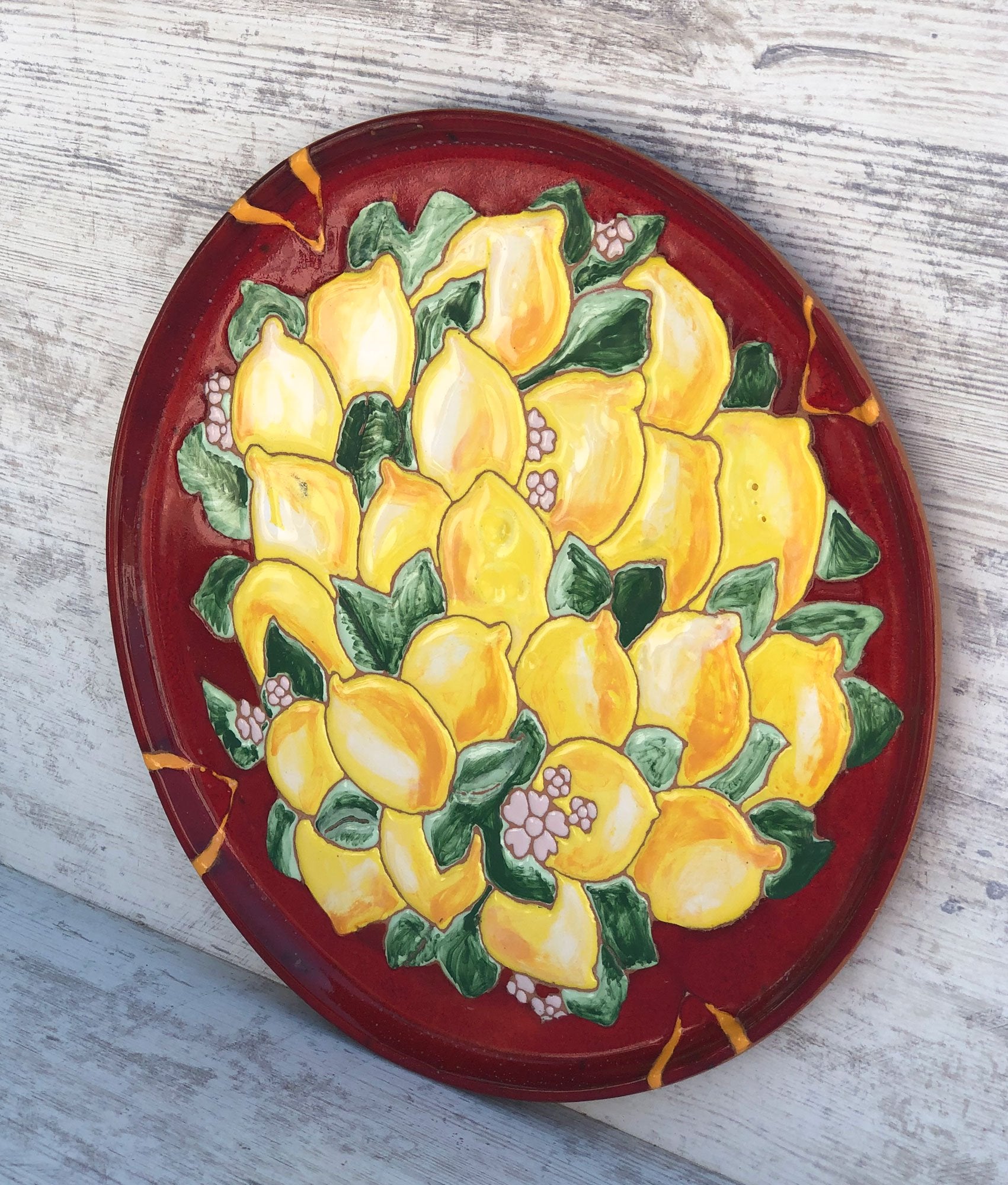 Mane Tiles Italian Lemon Style Ceramic Plate