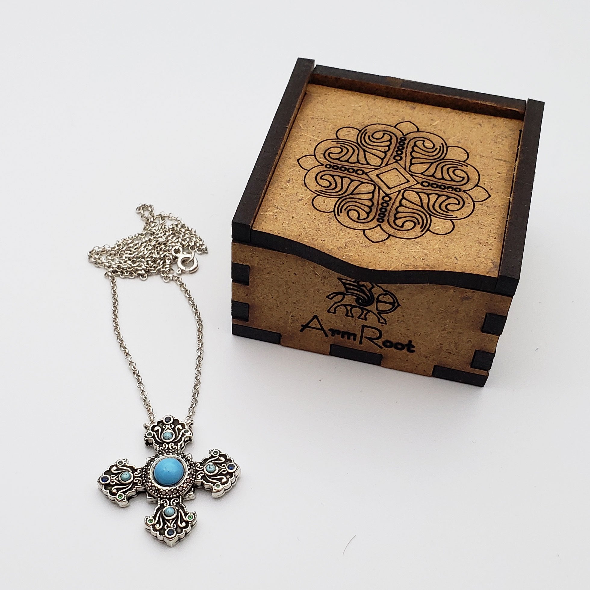 Arm Root Cross with Turquoise