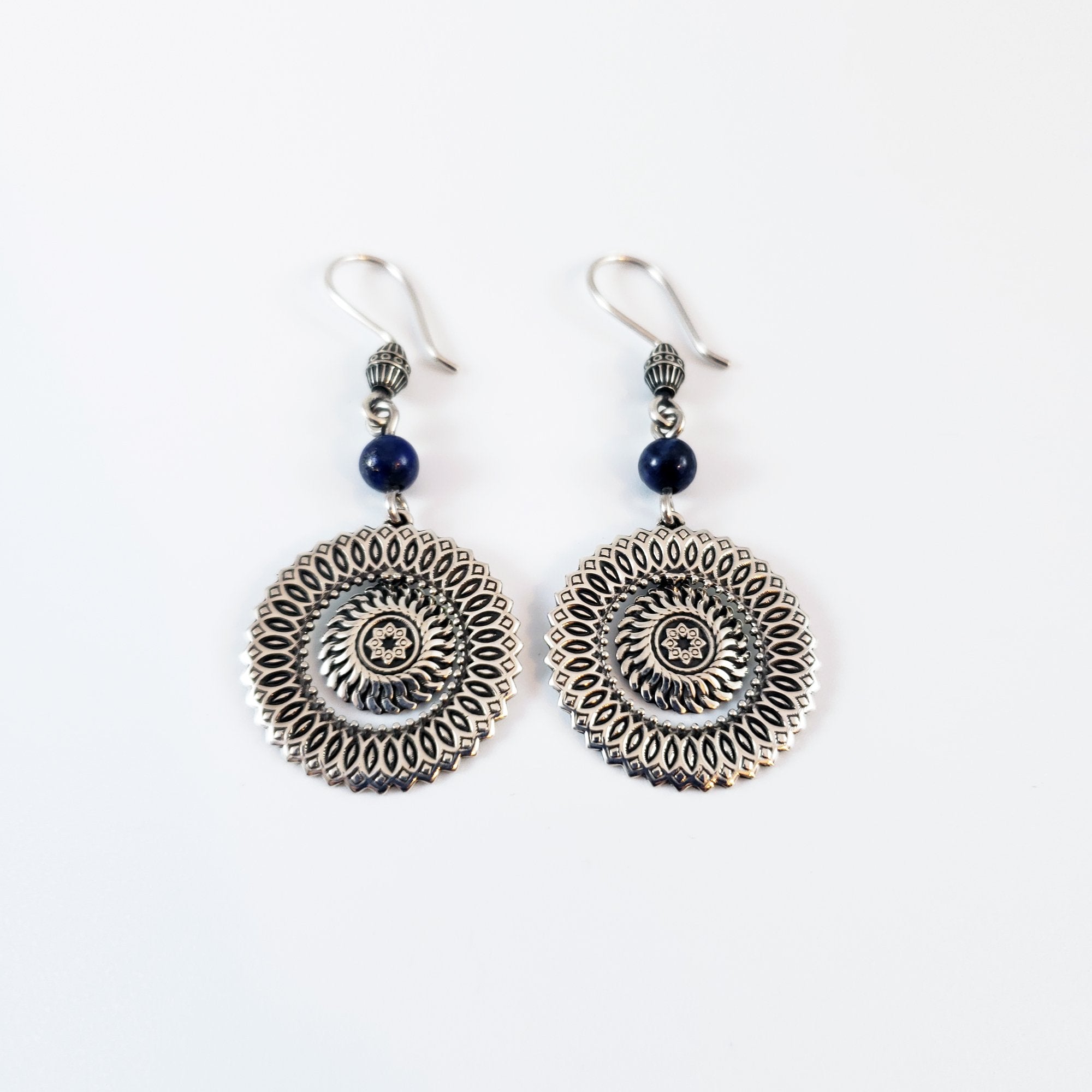 Arm Root Sun Earrings - Lapis Lazuli