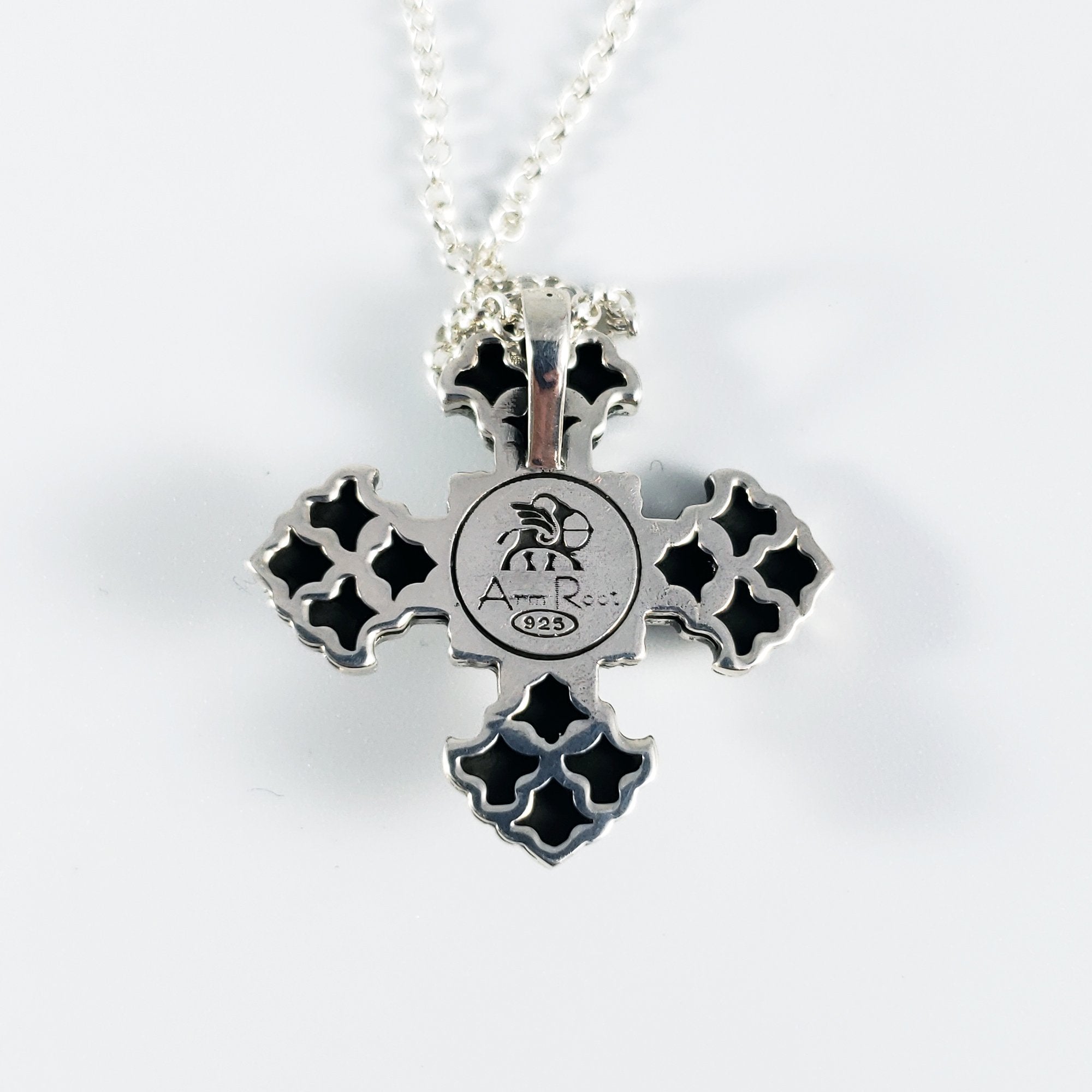 Arm Root Silver Cross with Carnelian