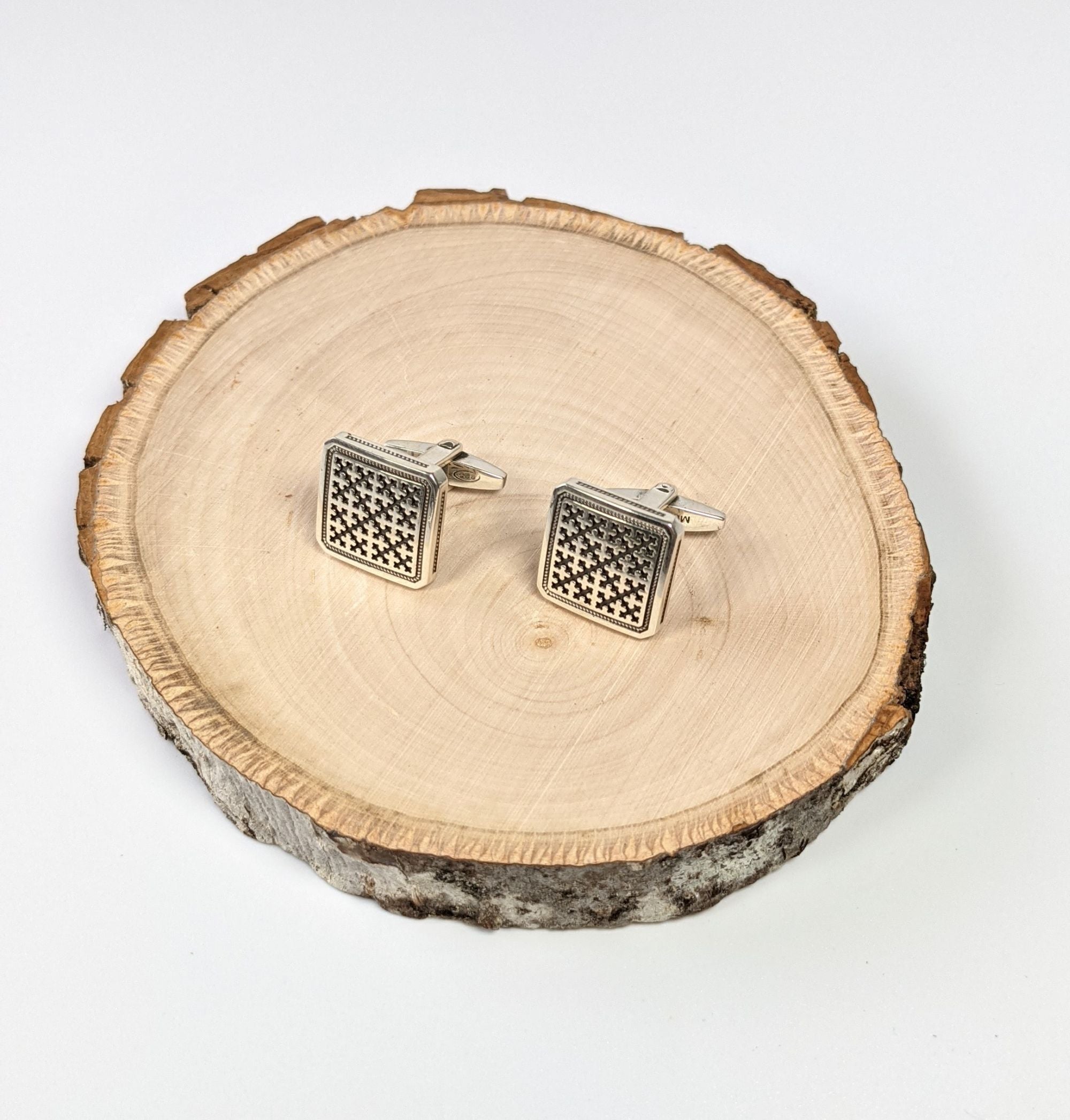 Marash Silver Cufflinks (Square) by Muradian