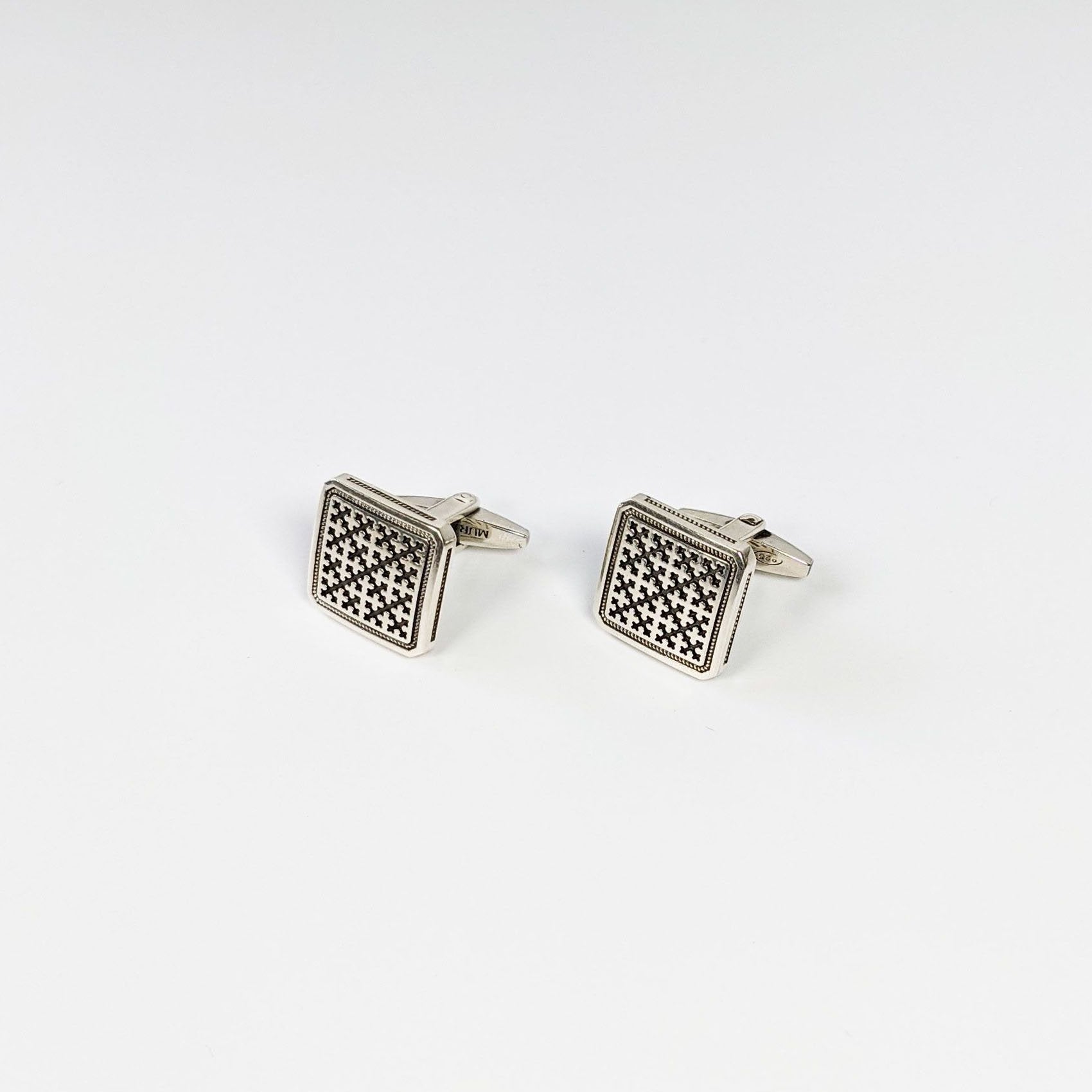 Ayntab Silver Cufflinks (Square) by Muradian
