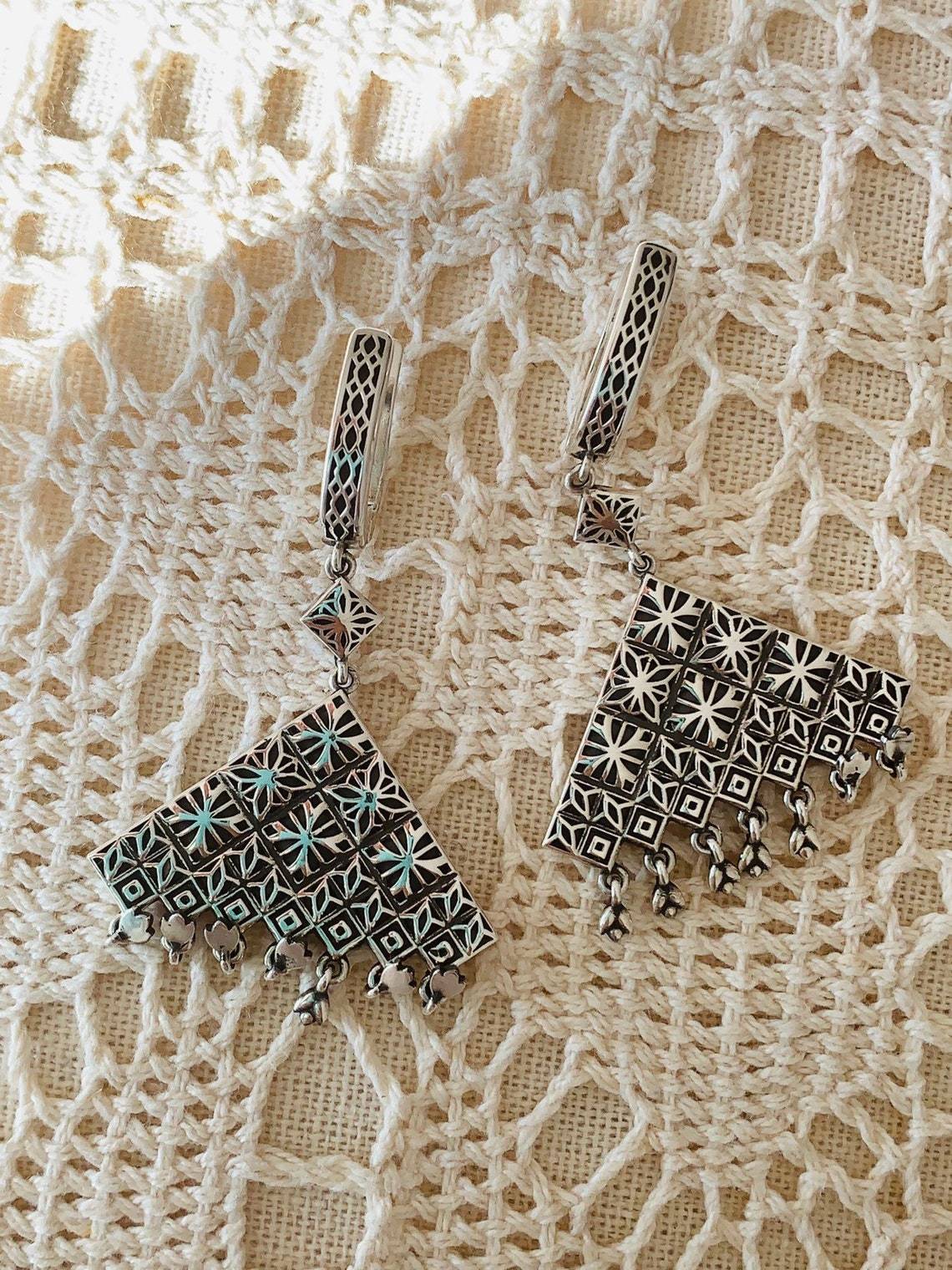 Ayntab Boho Silver Earrings by Muradian
