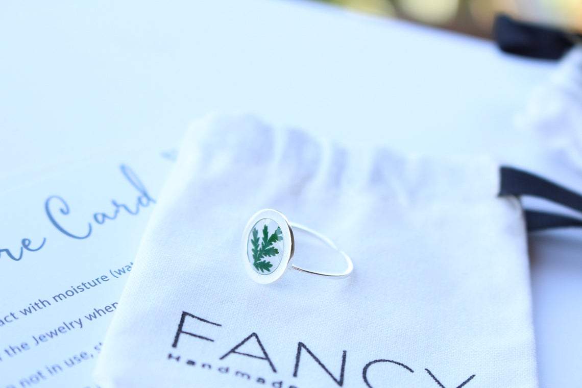 Fancy Pressed Fern Ring