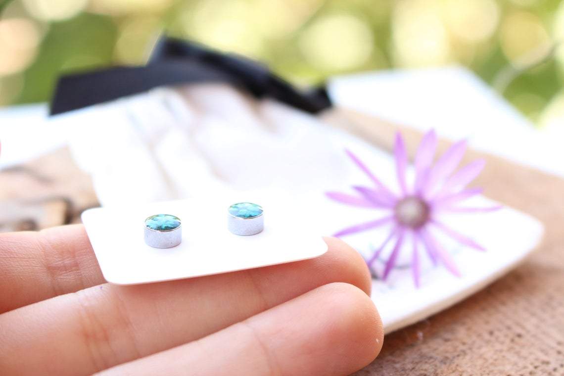 Fancy Pressed Flower Stud Earrings