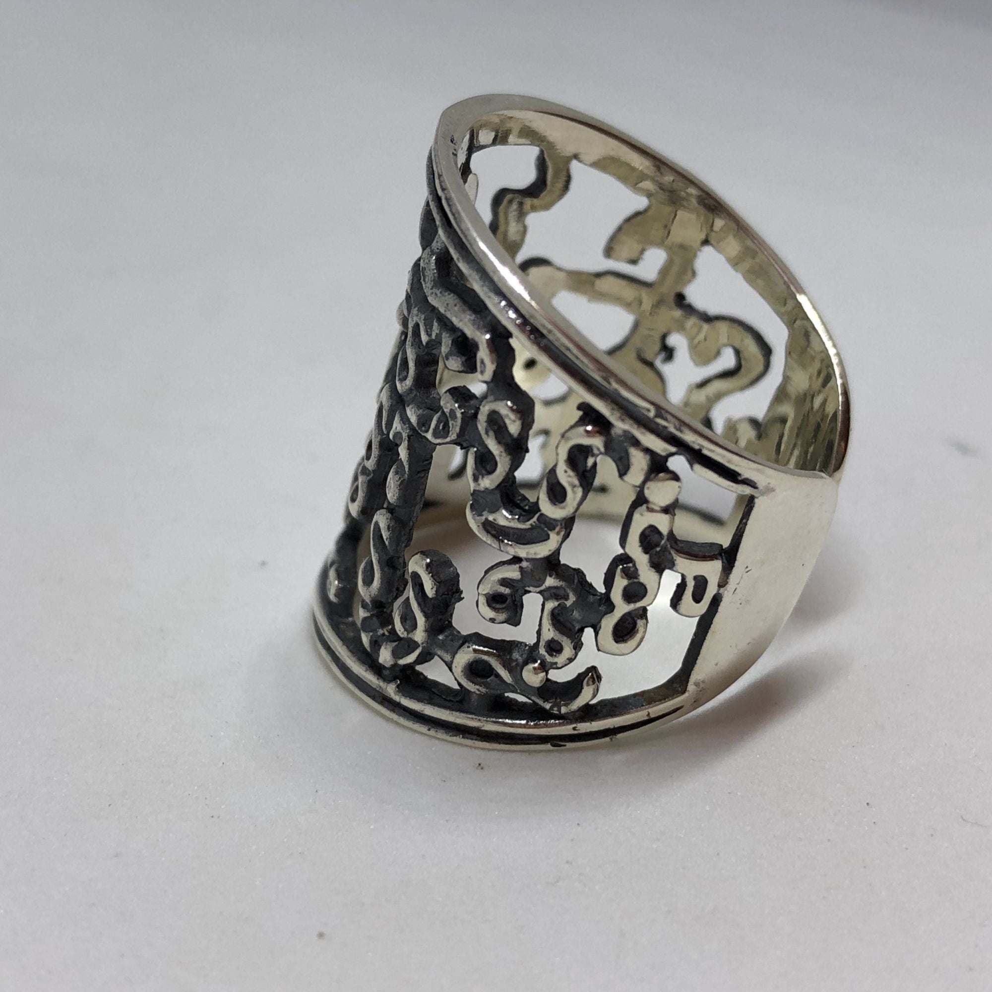 Armenian Alphabet Silver Ring