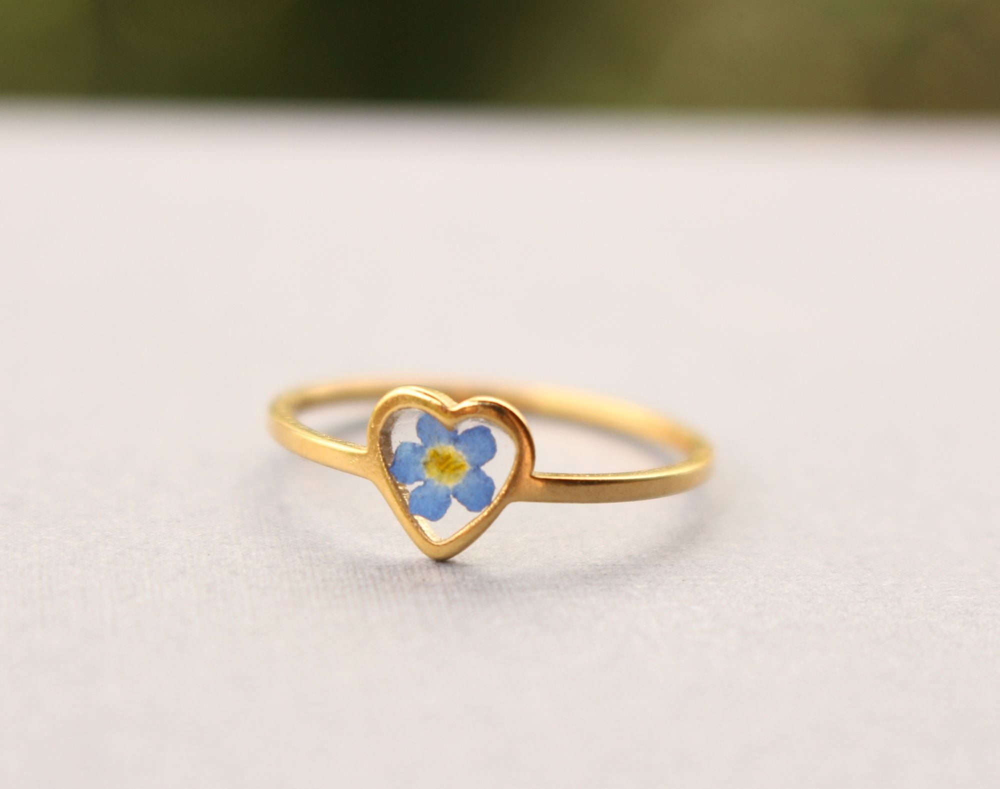 Fancy Forget-Me-Not Pressed Flower Ring