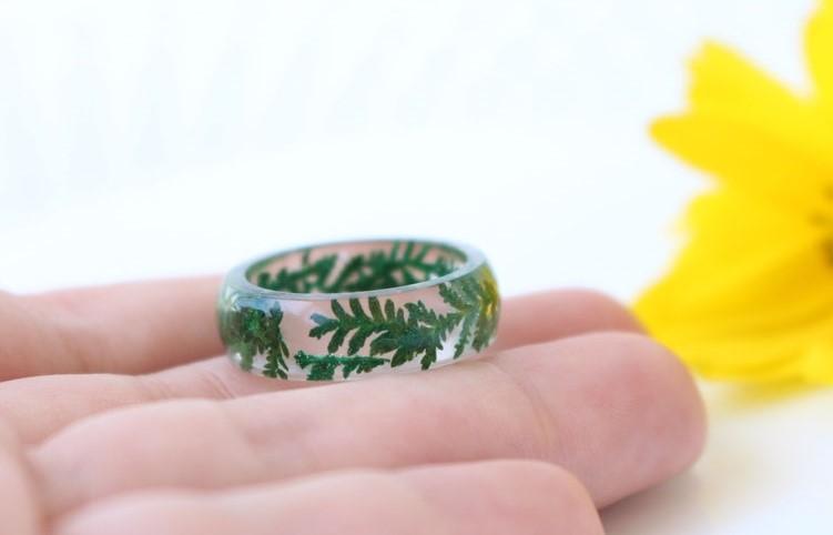 Fancy Fern Pressed Flower Ring