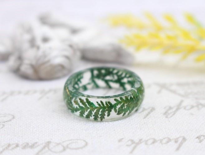 Fancy Fern Pressed Flower Ring