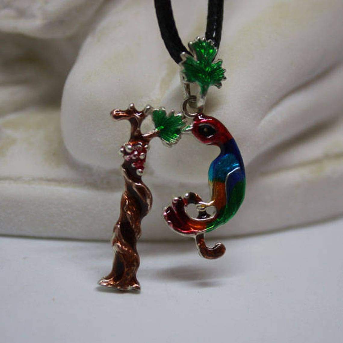 ArtZard Armenian Bird Letter Trchnakir Silver Pendant with Enamel