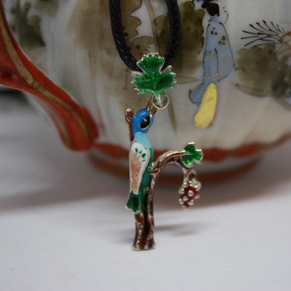 ArtZard Armenian Bird Letter Trchnakir Silver Pendant with Enamel